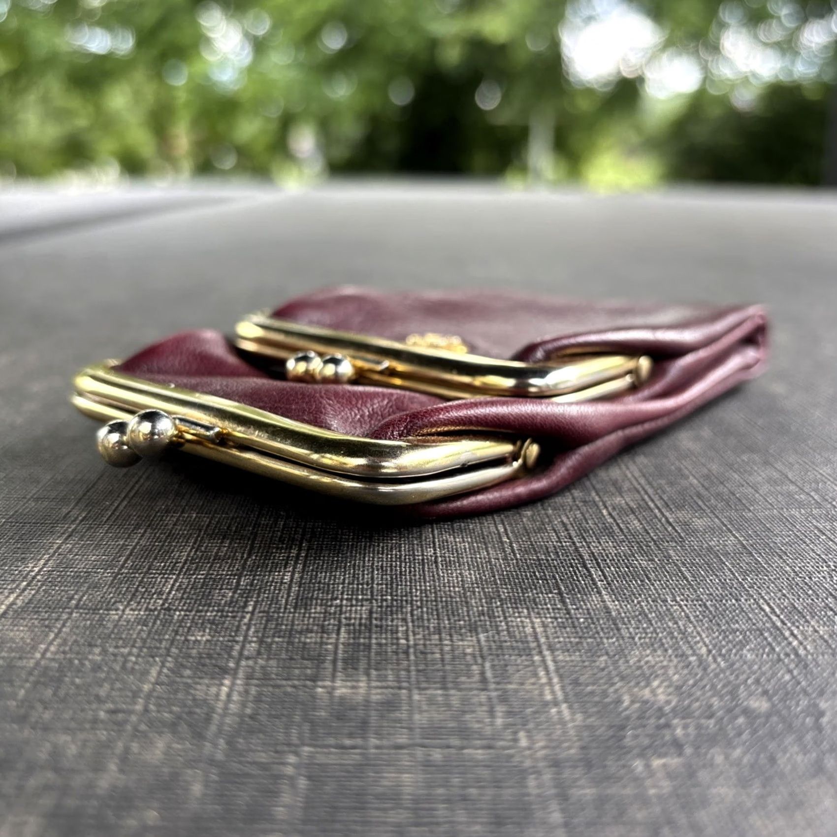 Bosca Bosca Double Kiss Lock Coin Pouch Purse Full Grain Leather USA MADE Burgundy Wallet Women Bag United States Coin Purse Size ONE SIZE - 5 Thumbnail