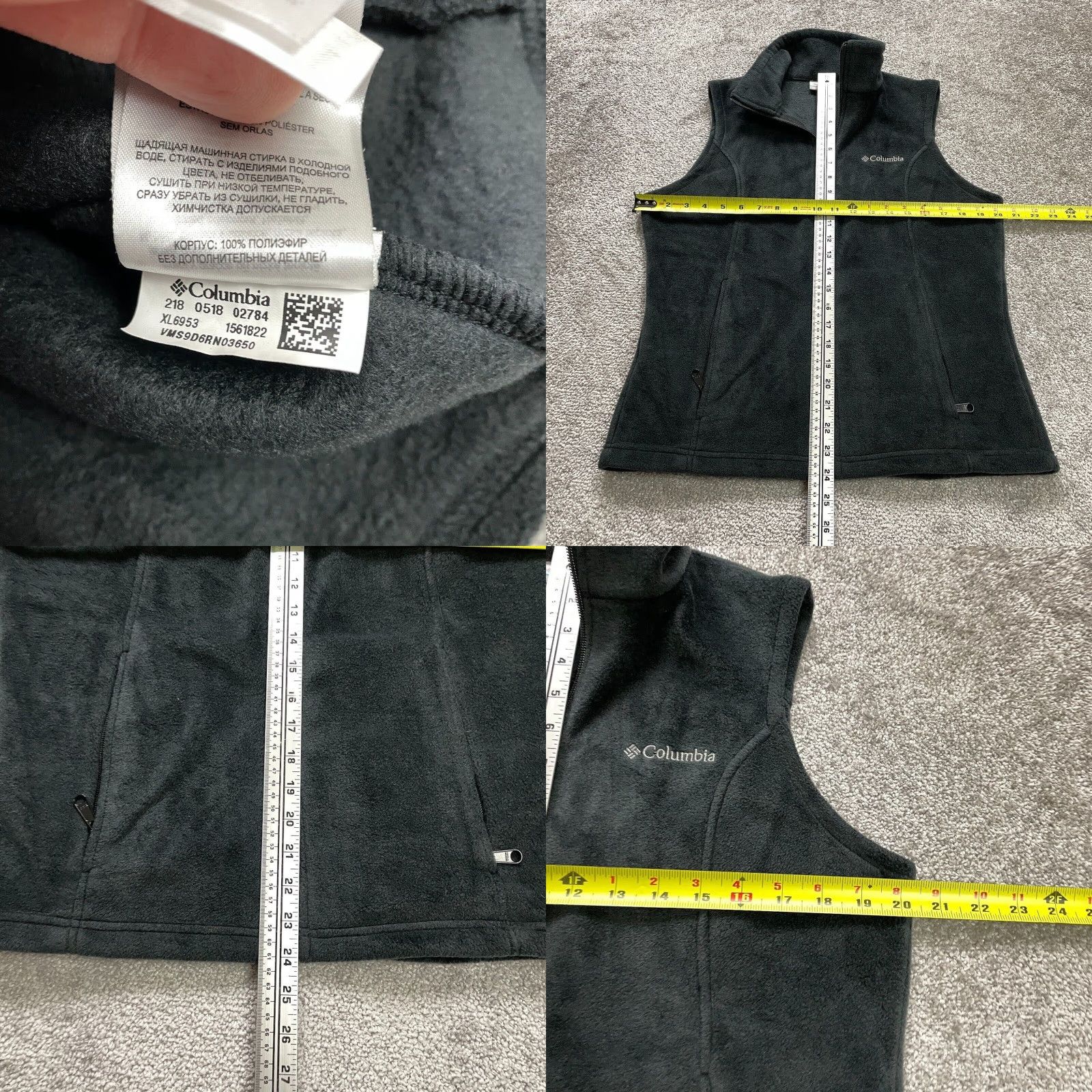 Vintage Columbia Vest Women M Benton Springs Fleece Full Zip Pockets Black Size M / US 6-8 / IT 42-44 - 8 Thumbnail