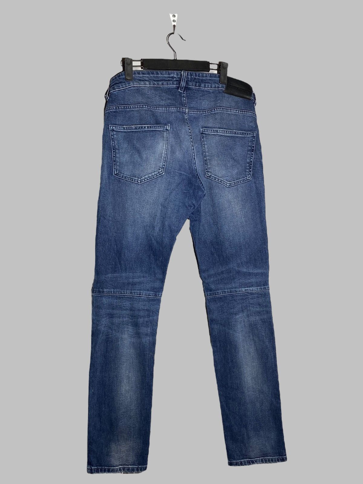 Pierre Balmain 🔥 PIERRE BALMAIN MOTO BIKER DENIM Y2K RARE DISTRESSED JEANS Size US 34 / EU 50 - 2 Thumbnail