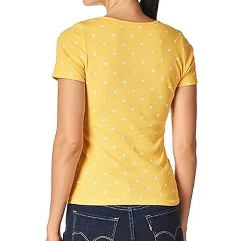 Levi's Levi's Daisy Floral Short Sleeve Ribbed Knit T-Shirt Honey M Size M / US 6-8 / IT 42-44 - 3 Thumbnail