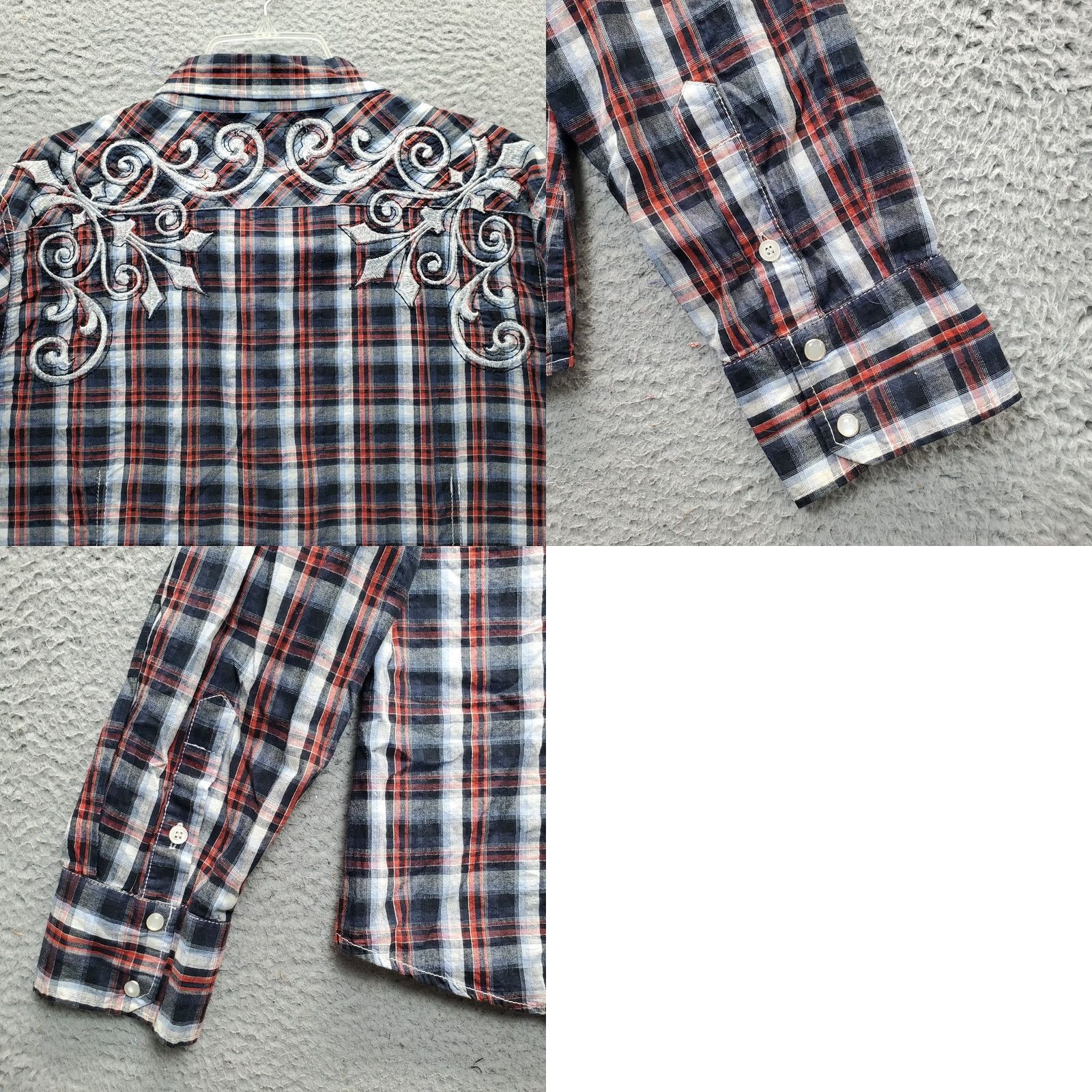 Vintage Pop Icon Western Rodeo Shirt Mens XL Multi Plaid Embroidered Pearl Snap Shirt Size US XL / EU 56 / 4 - 8 Thumbnail