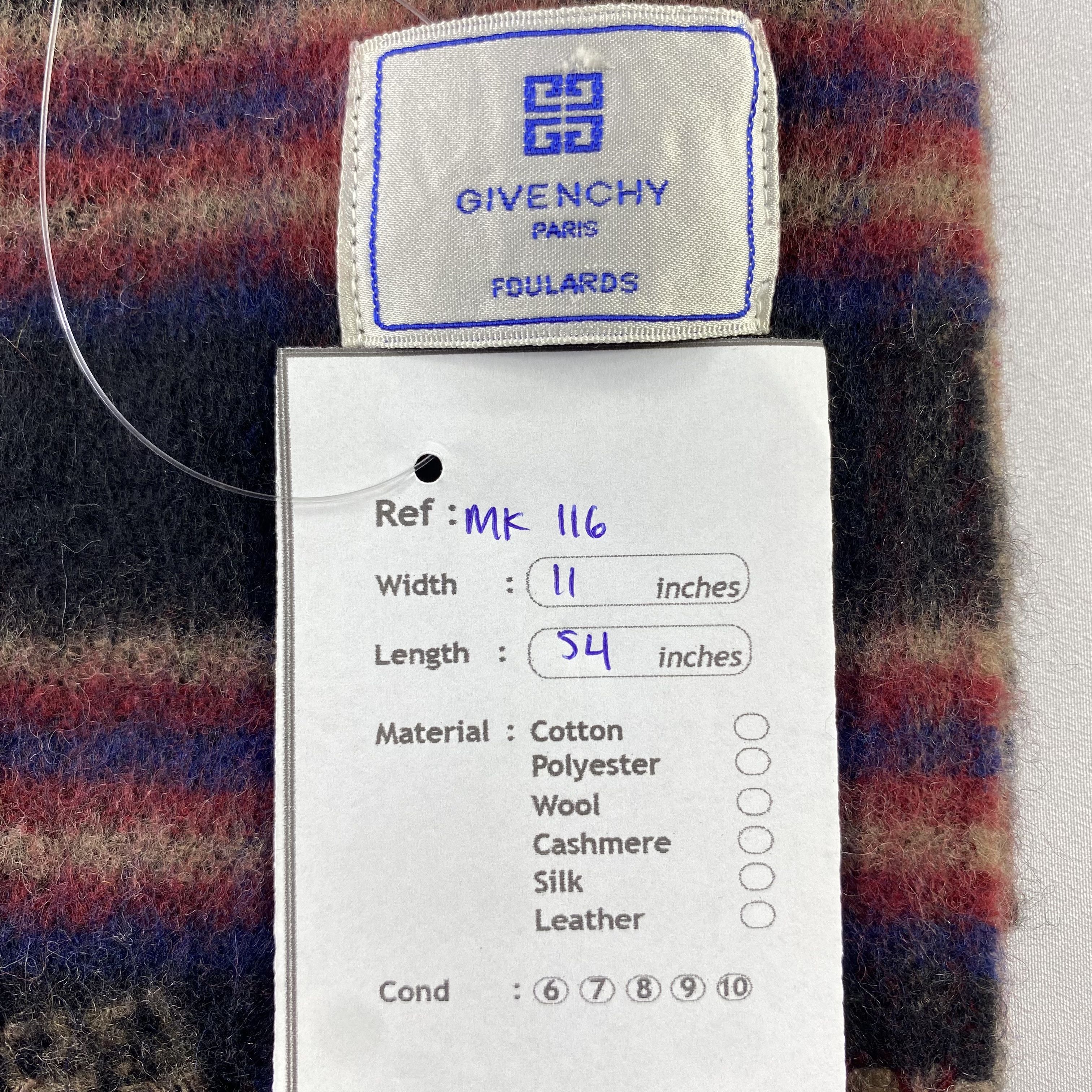 Givenchy × Vintage Givenchy Scarf Neck Wrap Wool Muffler Size ONE SIZE - 5 Thumbnail