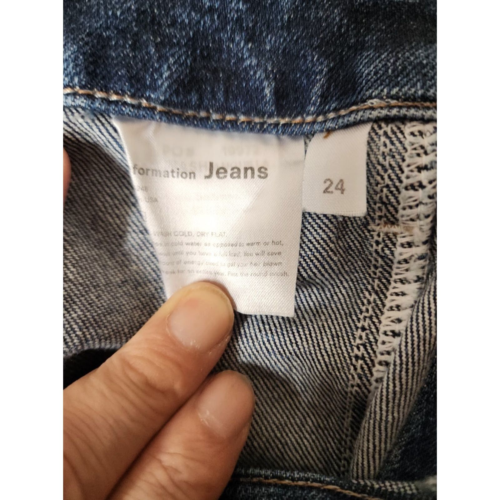 Reformation Reformation Aimie Seamed High Rise Skinny Jeans 24 Medium Blue Womens Jeans Skinny Size 42" / US 20 - 3 Thumbnail
