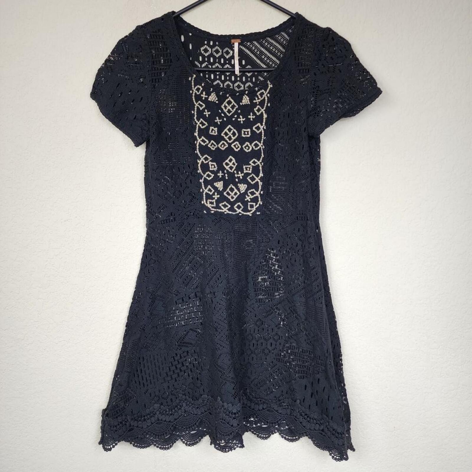 Free People Free People Sheer Goth Patchwork XS Dress Size XS / US 0-2 / IT 36-38 - 1 Thumbnail
