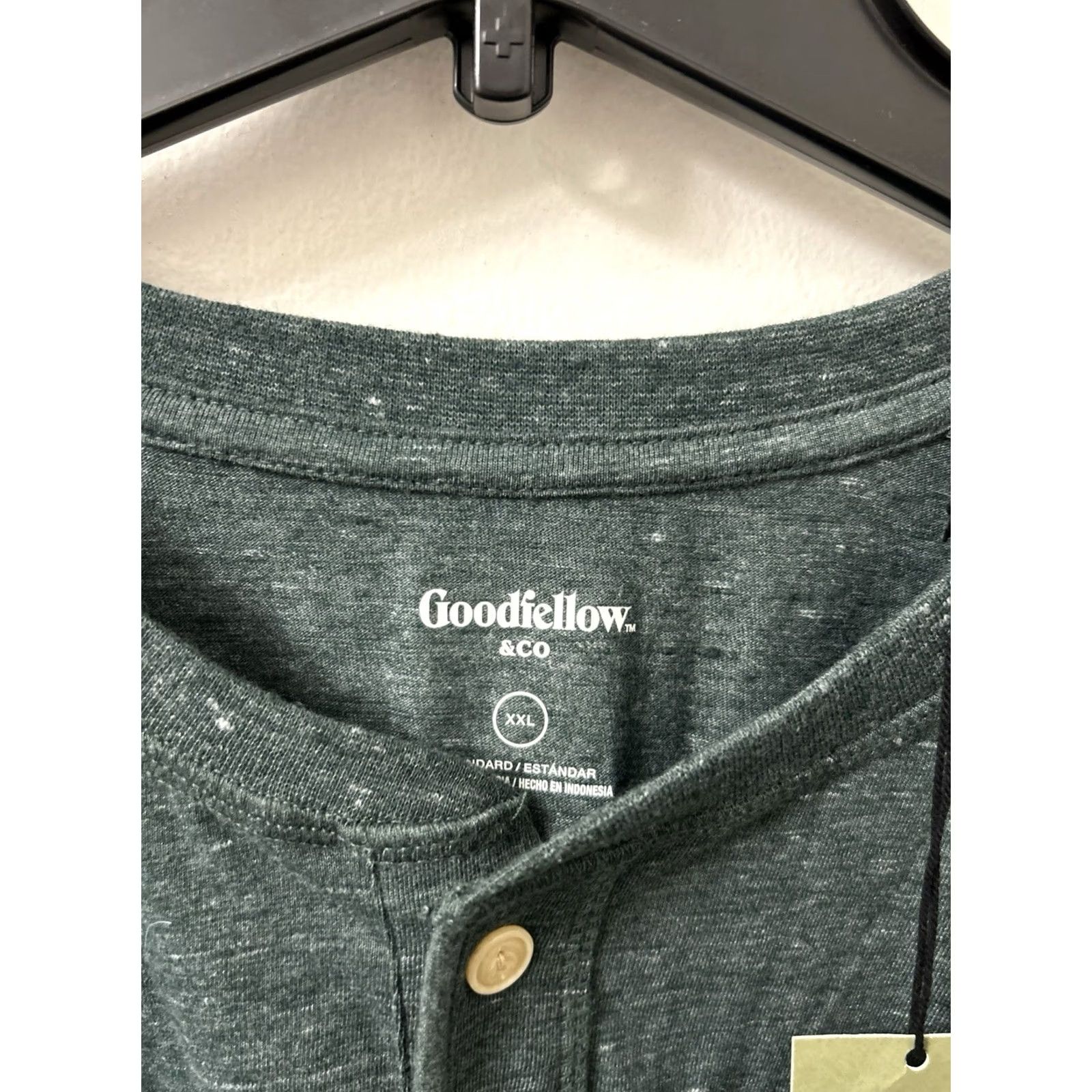 Vintage Goodfellow & Co Henley Shirt Mens XXL Mountain Spruce Green Long Sleeve NWT Size US XXL / EU 58 / 5 - 6 Thumbnail