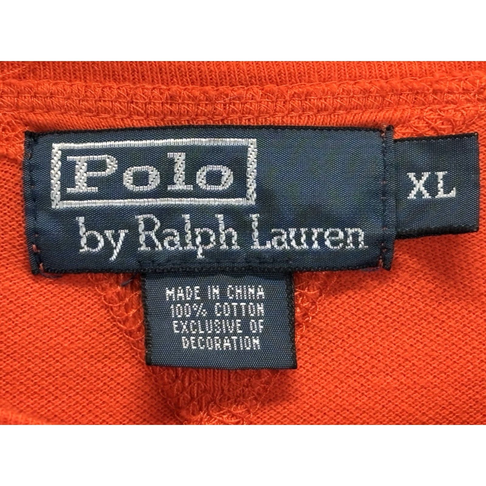 Polo Ralph Lauren VINTAGE Polo Ralph Lauren Sweater Men’s XL Orange Crew Neck Pony Logo Distressed 90s Size US XL / EU 56 / 4 - 5 Thumbnail