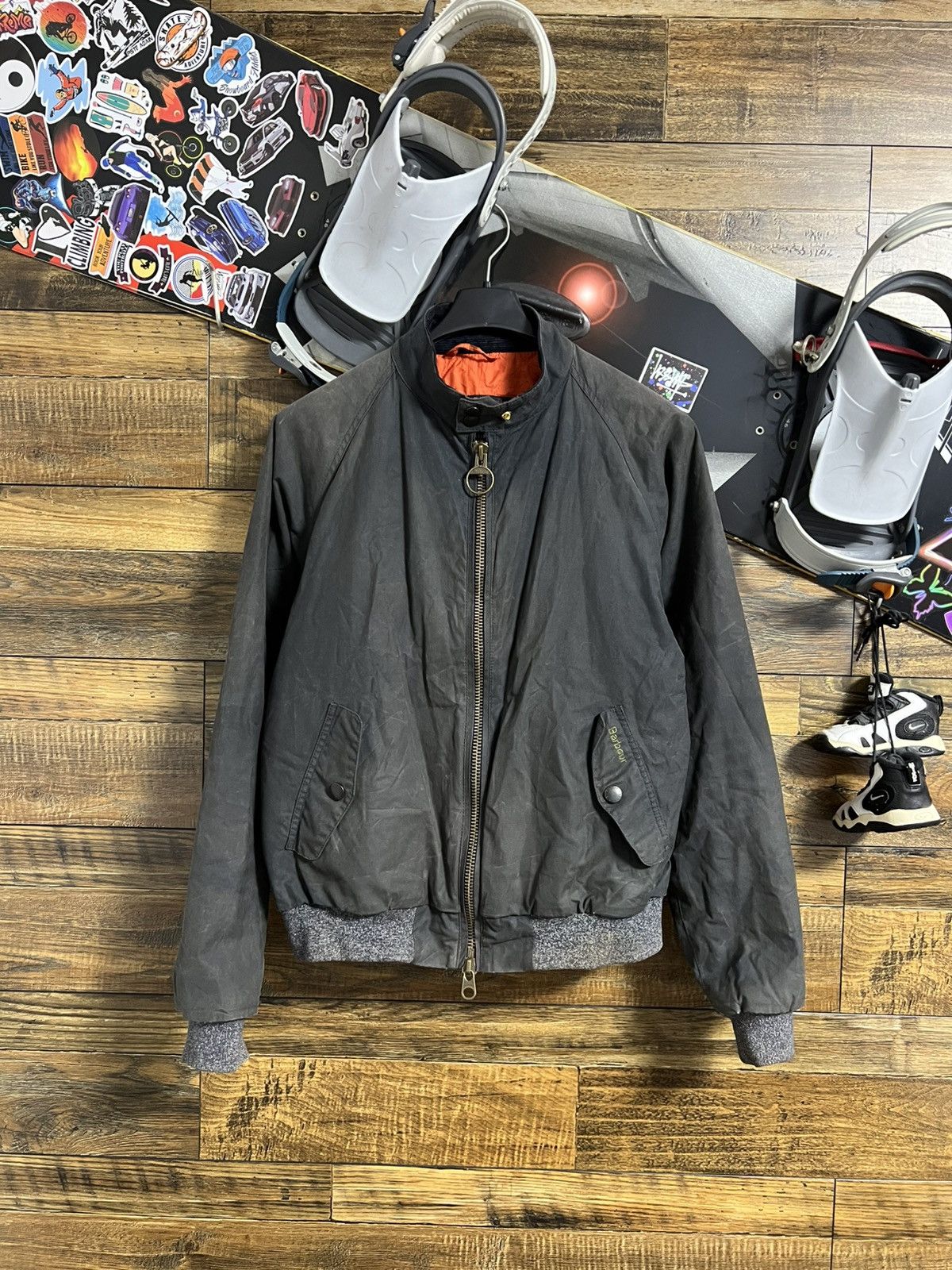 Barbour Barbour International Wax Cotton Bomber Jacket Lining Men L Size US L / EU 52-54 / 3 - 1 Thumbnail