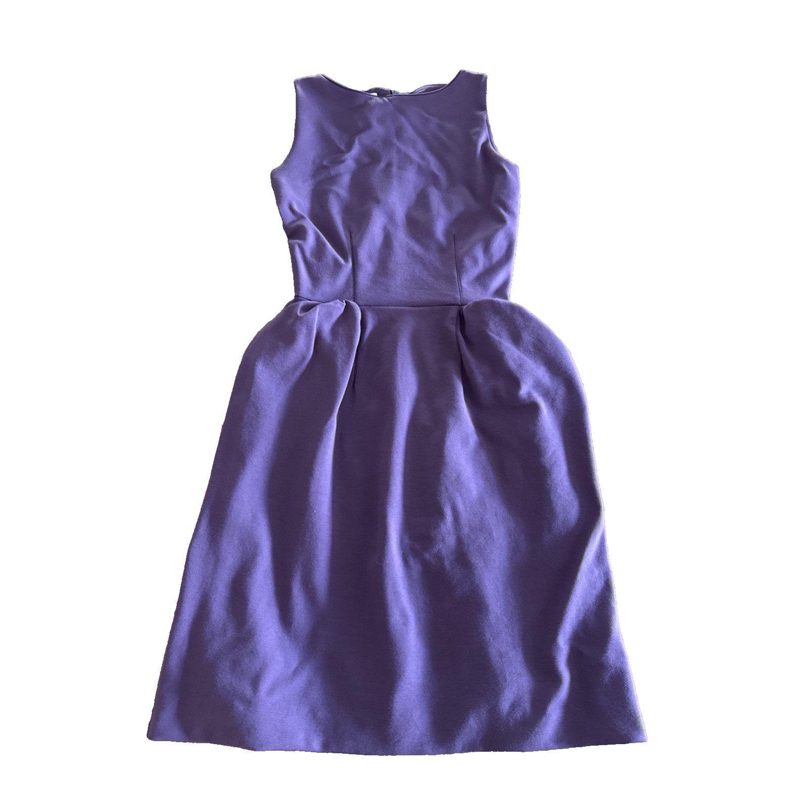 Yves Saint Laurent YSL Yves Saint Laurent Dress Aubergine Wool Blend Sleeveless Size XS / US 0-2 / IT 36-38 - 3 Thumbnail