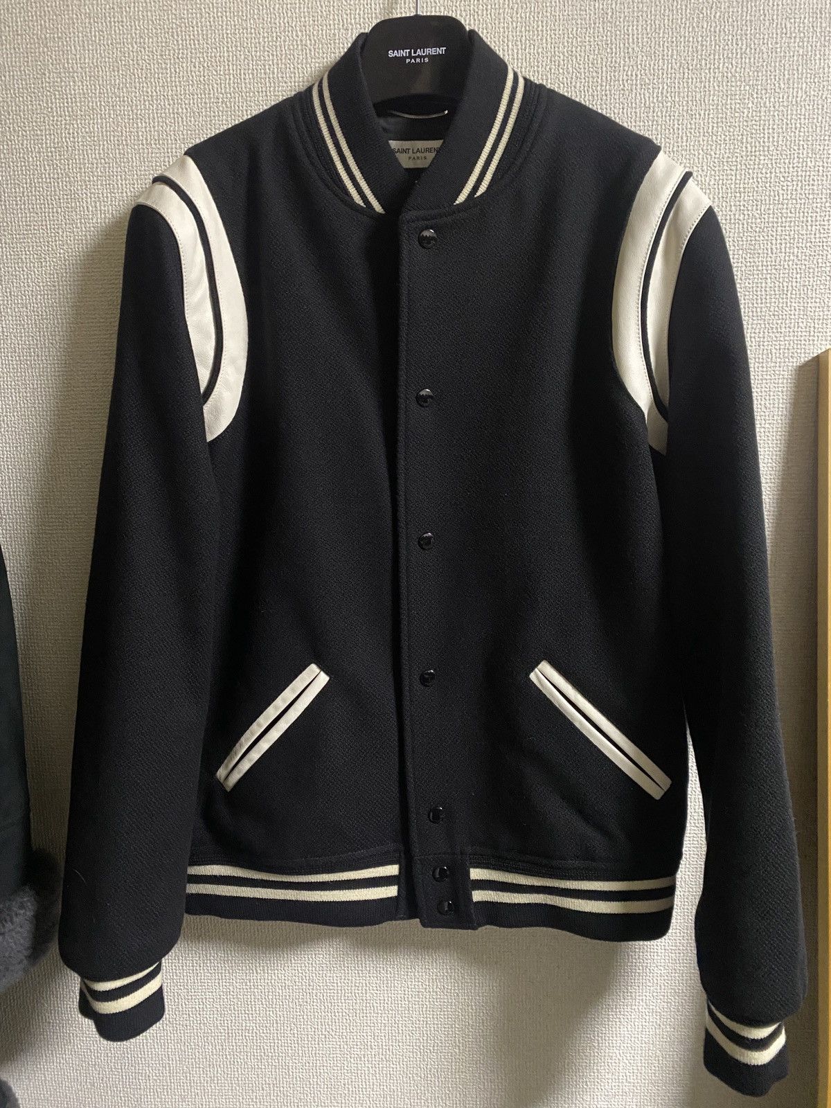 image of Saint Laurent Paris Aw21 Teddy Jacket 54 Oversized Hedi in Black, Men's (Size Large)