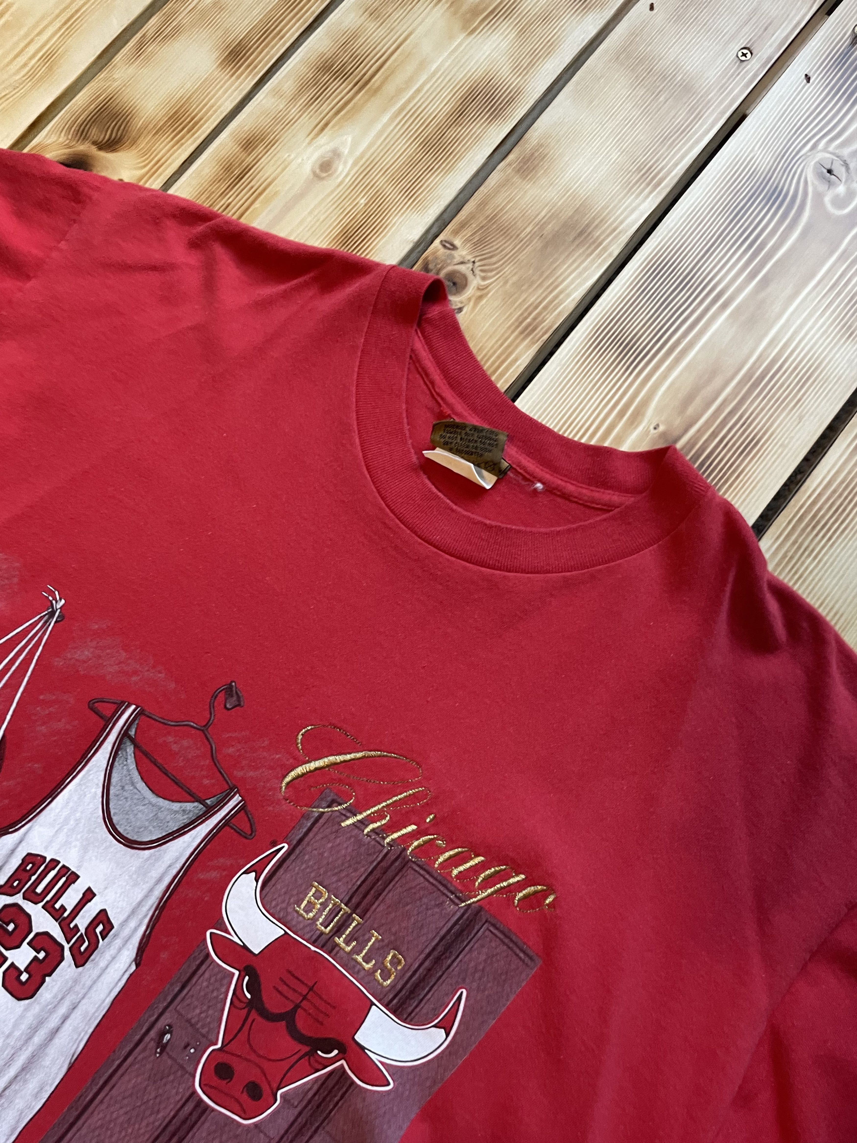 NBA Vintage 1991 NBA Chicago Bulls Nutmeg Michael Jordan T-shirt Size US XL / EU 56 / 4 - 3 Thumbnail