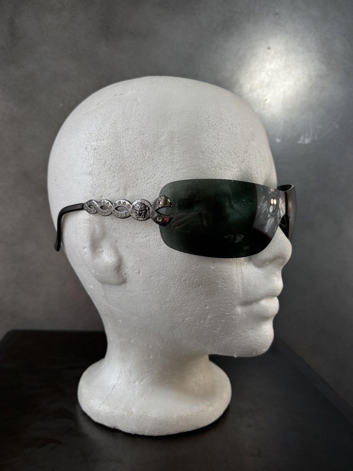 Versace × Vintage 2000s Versace Sunglasses Vintage Shield Jewel Mod 2053-B Y2K Size ONE SIZE - 3 Thumbnail