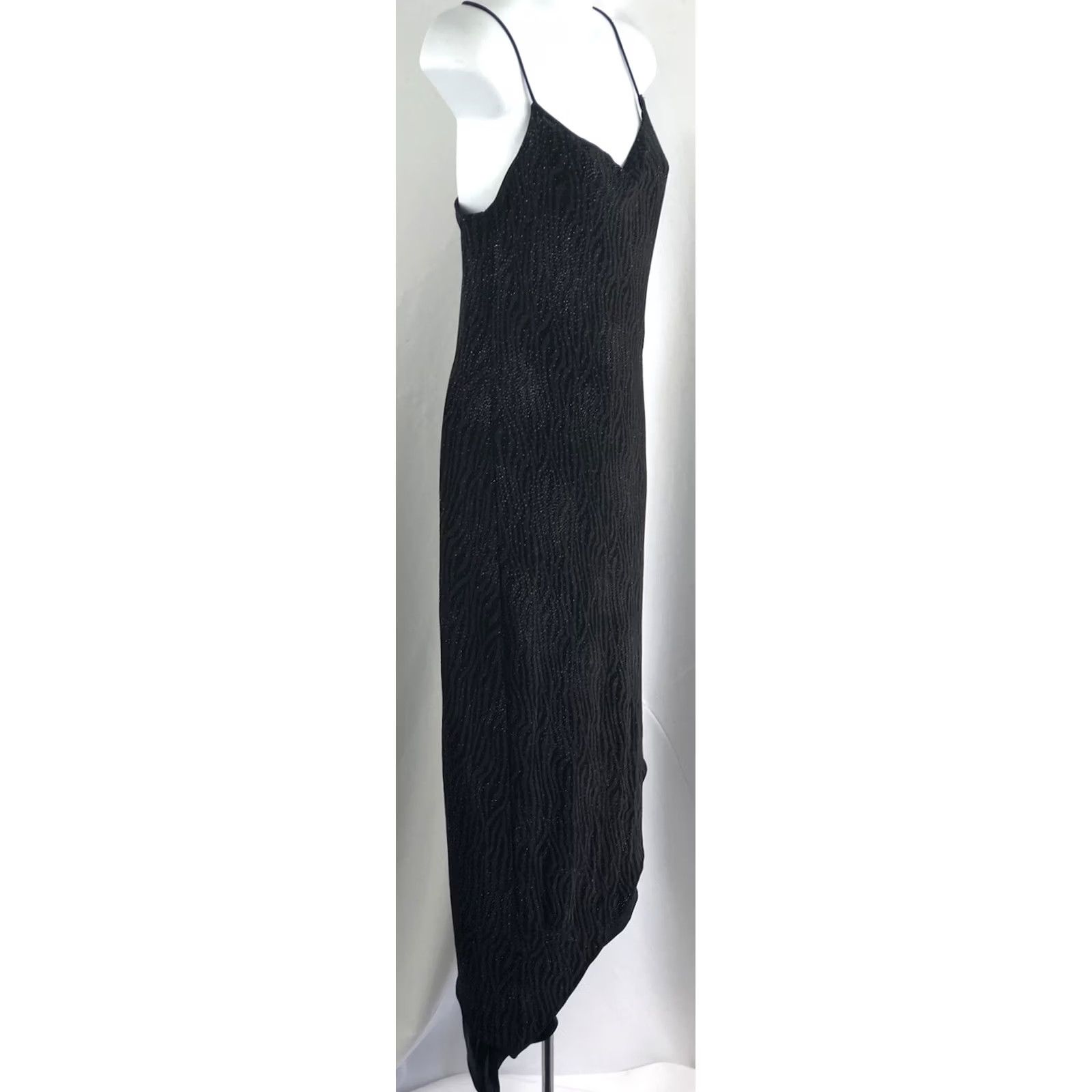 Vintage VINTAGE Positive Attitude Slip Dress Gown Dress Black Zebra Midi 8 Y2K Hi Lo Layered Cocktail 90s Womens Size M / US 6-8 / IT 42-44 - 3 Thumbnail
