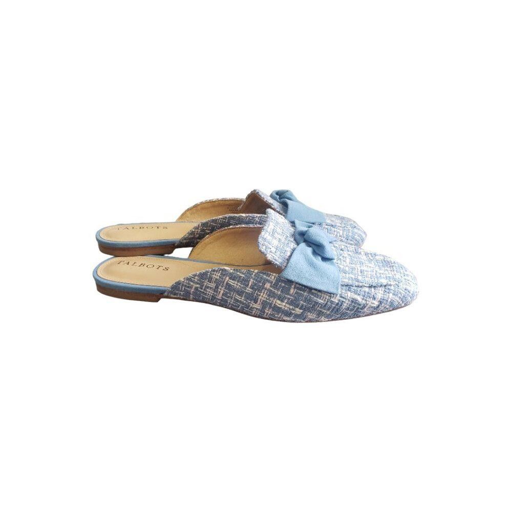 Designer SH132 Talbots STELLA WOVEN TWEED MULES 9.5 Size US 9.5 / IT 39.5 - 5 Thumbnail
