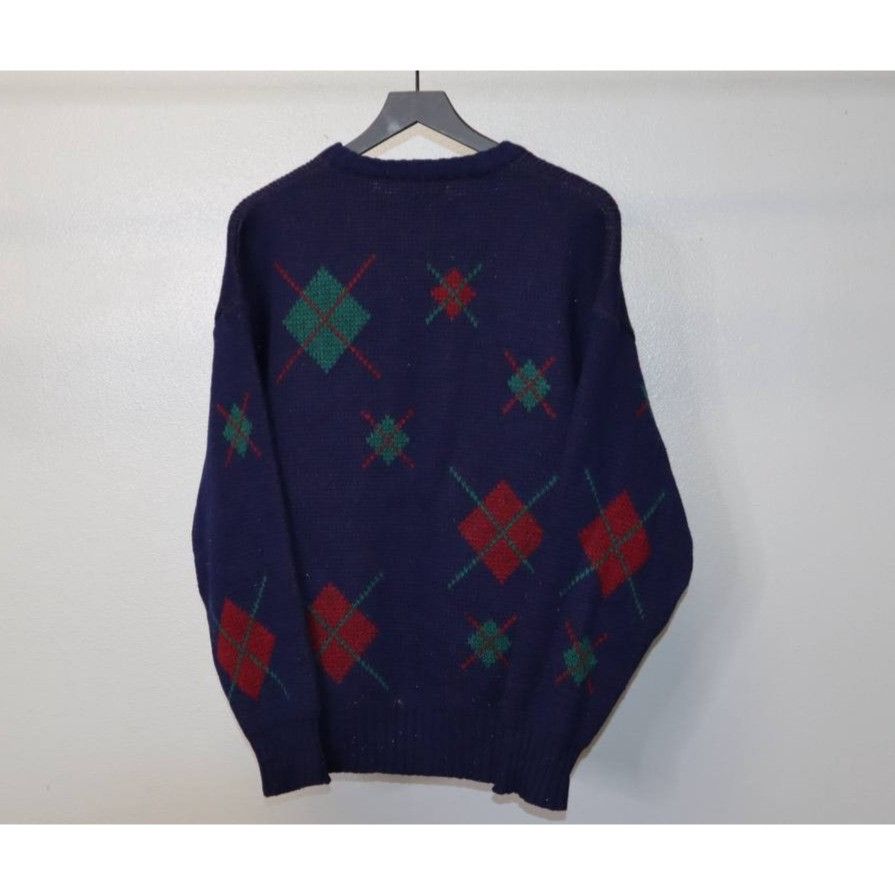 Vintage Vintage Eskimo Men's L Wool 80s Diamond Sweater Size US L / EU 52-54 / 3 - 4 Thumbnail