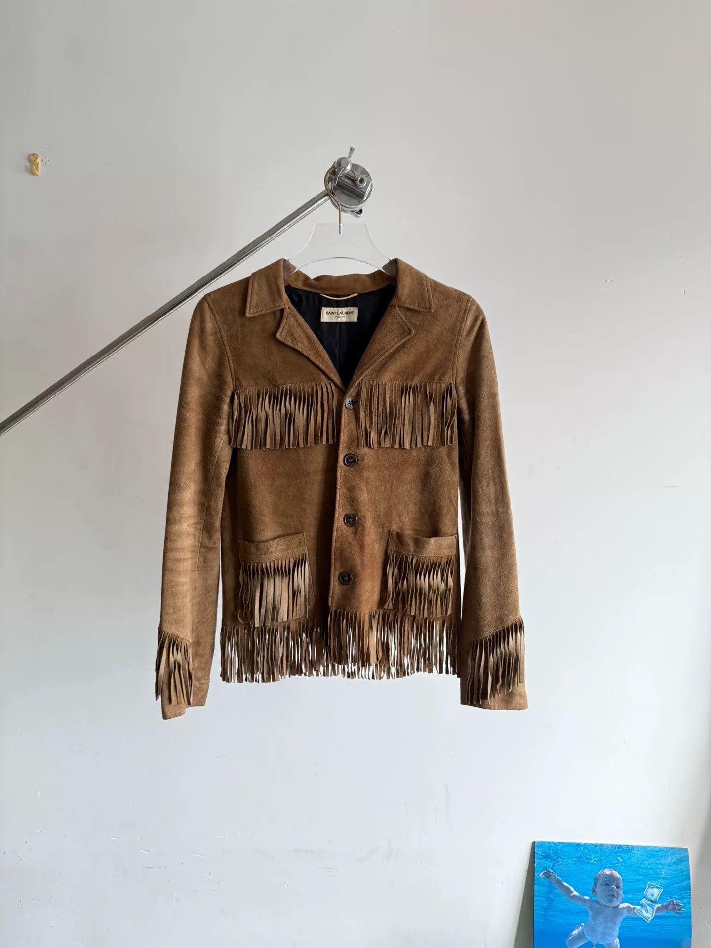 Saint Laurent Paris Saint Laurent Suede Fringe Jacket Size XS / US 0-2 / IT 36-38 - 1 Thumbnail