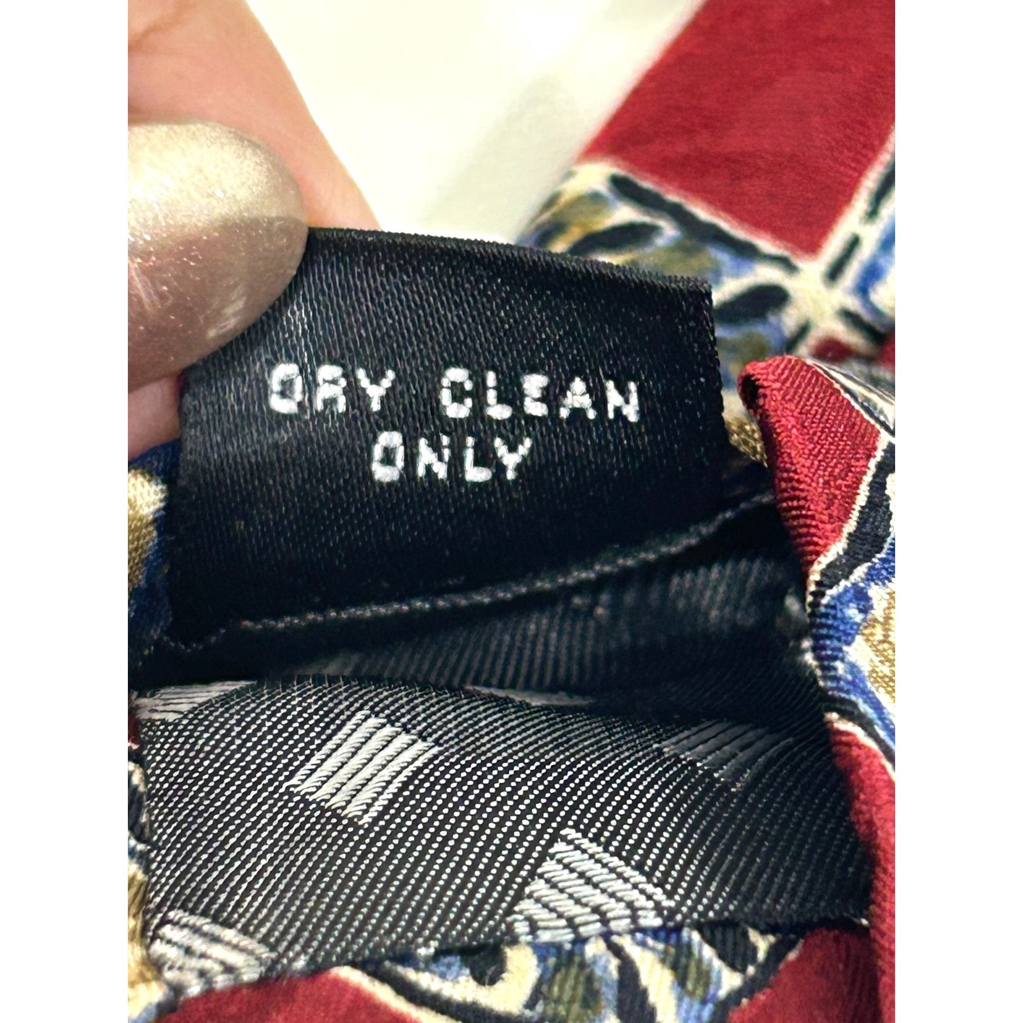 Other Today’s Man Silk Tie Vtg 90s Italy Geometric Checkered Burgu Size ONE SIZE - 6 Thumbnail