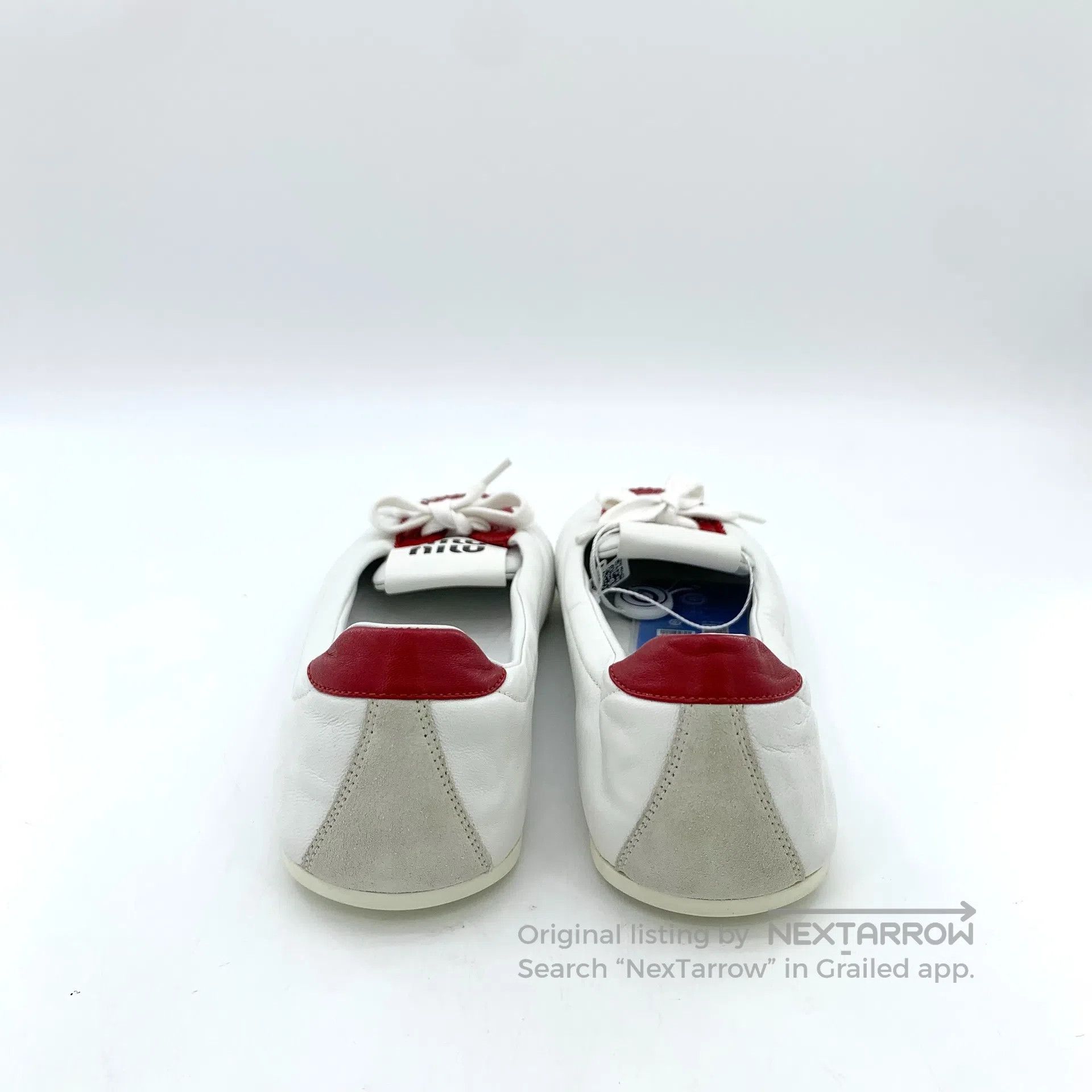 Miu Miu Miu Miu White lace-up bow casual flat shoes| Size US 6.5 / IT 36.5 - 4 Thumbnail