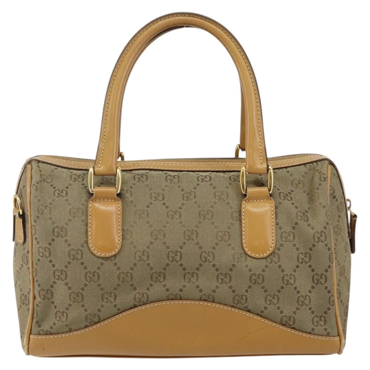 Gucci GUCCI GG Canvas Boston Bag Beige Gold Size ONE SIZE - 3 Thumbnail