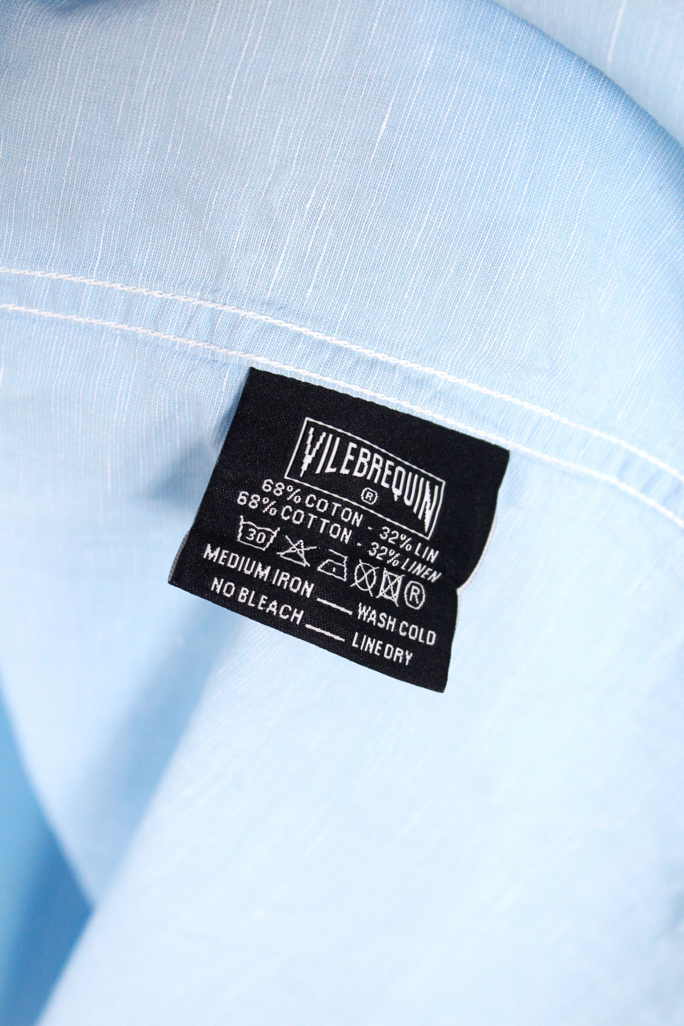 Vilebrequin Vilebrequin Blue Cotton Linen Oxford Shirt Beach Size US XL / EU 56 / 4 - 5 Thumbnail