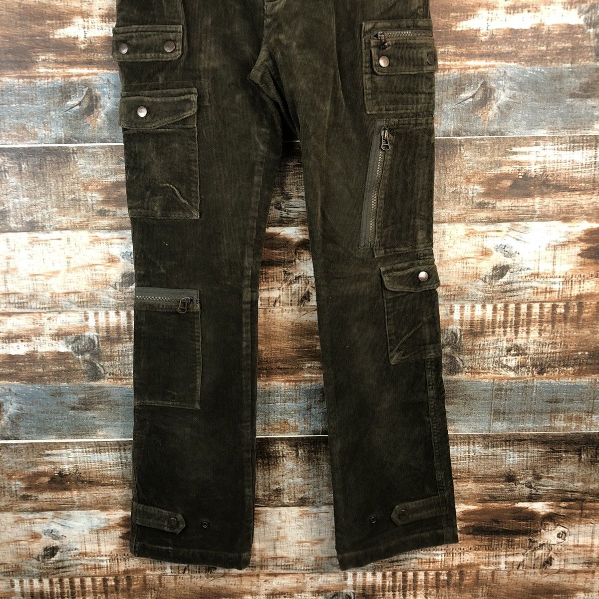DL Ralph Lauren Green Multipocket Corduroy Pants #C754