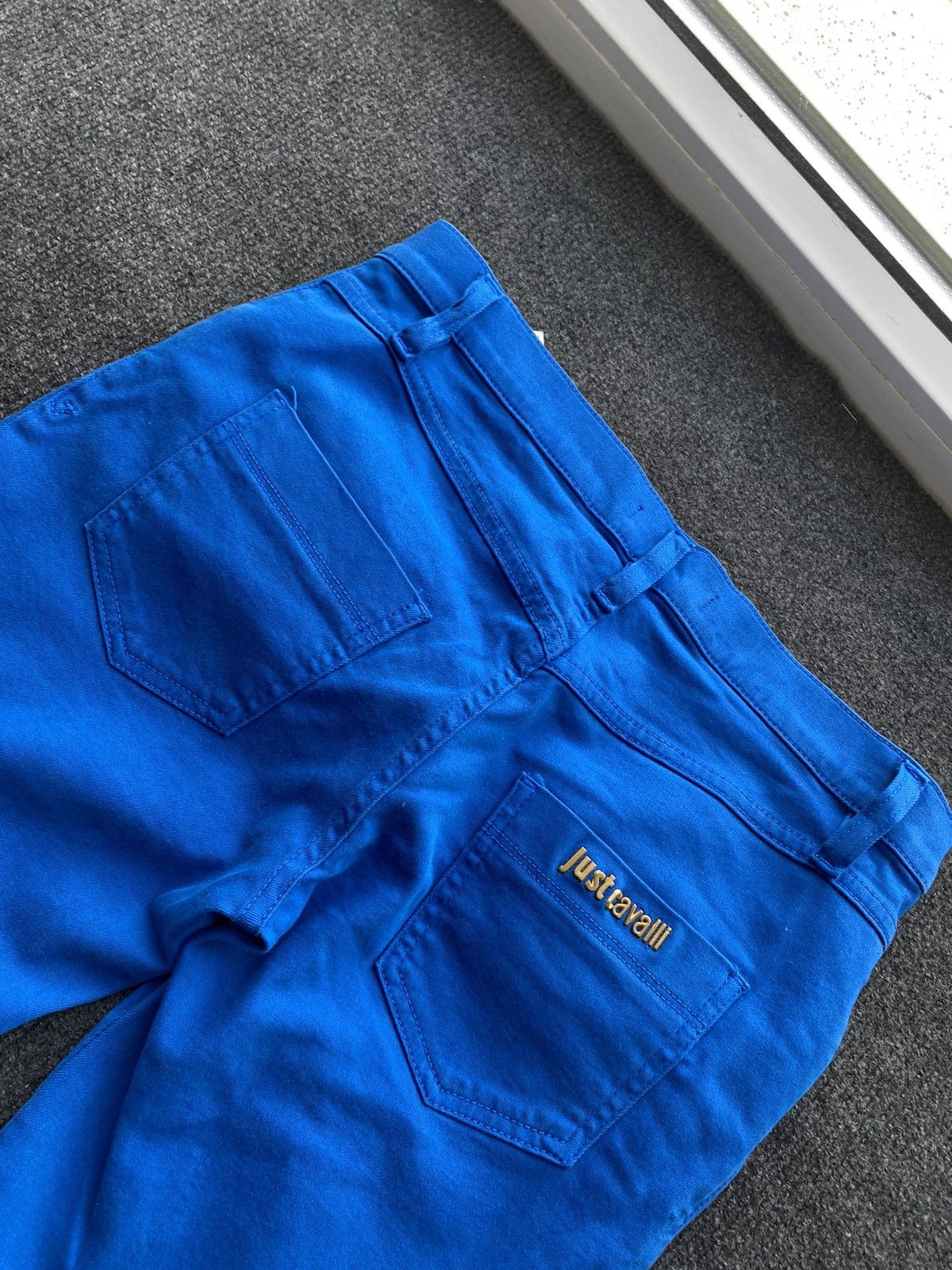 Just Cavalli 🔥Designer Luxury Just Cavalli Blue Moto Pants Women 26 size Size 26" / US 2 / IT 38 - 16 Thumbnail