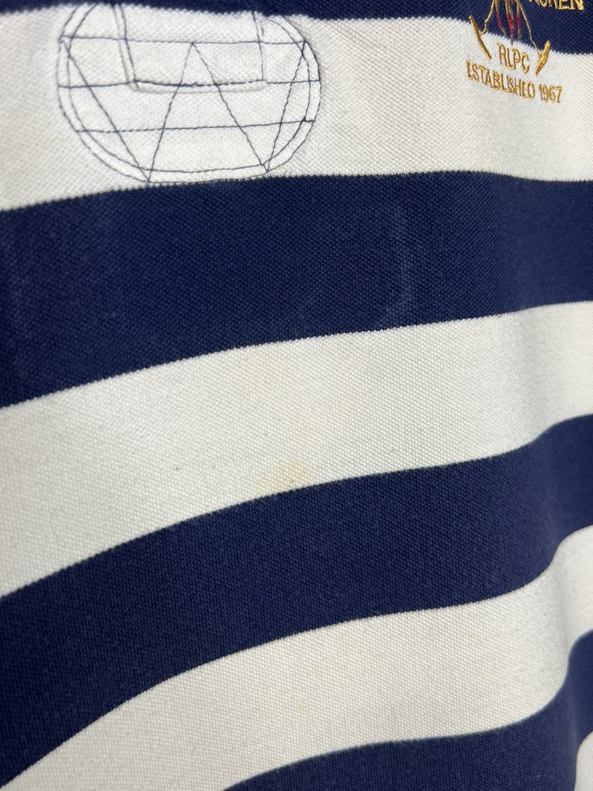 Polo Ralph Lauren Vintage Polo Ralph Lauren #3 Big Logo Pony Striped Polo Tee Size US XXL / EU 58 / 5 - 7 Thumbnail
