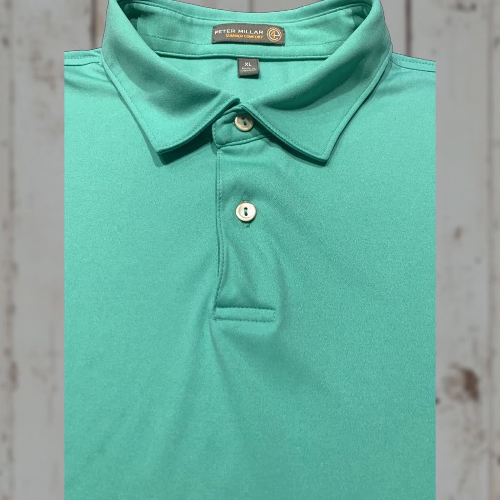 Peter Millar Peter Millar Summer Comfort Men XL Golf Polo Shirt Short Sleeve Green Stretch Casual Size US XL / EU 56 / 4 - 1 Thumbnail
