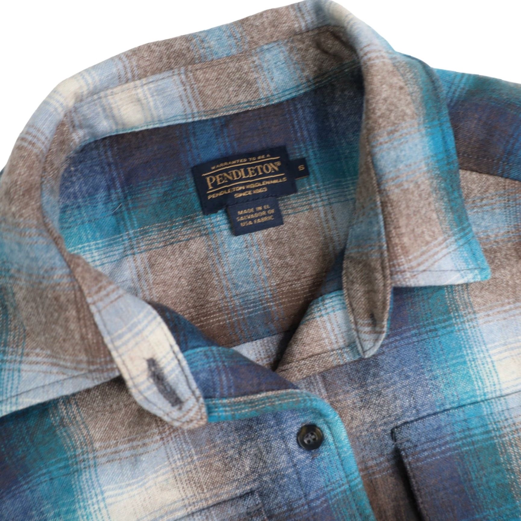 Pendleton VINTAGE Pendleton Women's Shirt Wool Flannel Button-Up Shadow Plaid Blue Small Size S / US 4 / IT 40 - 6 Thumbnail
