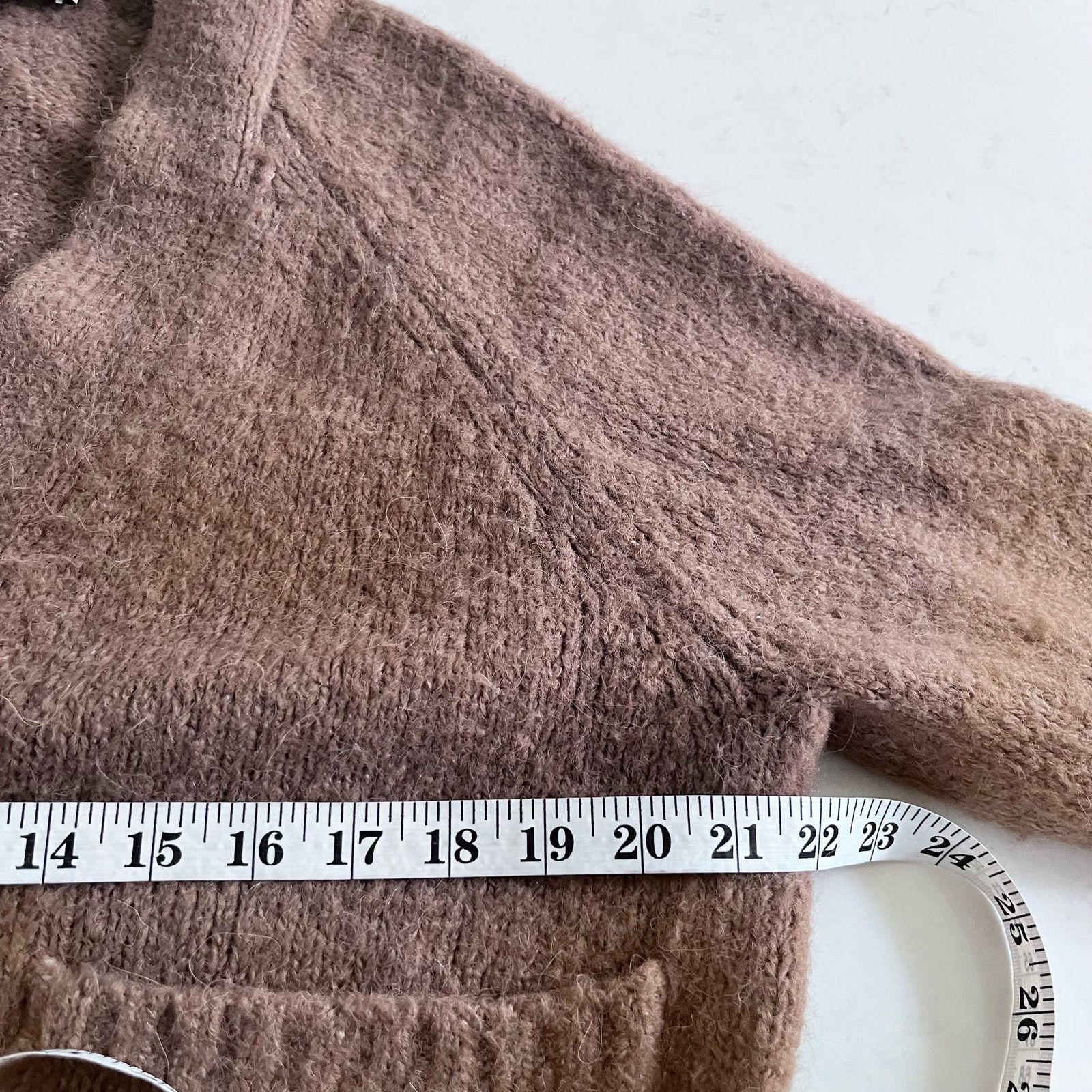 Zara Zara Brown Knit V-Neck Button Front Cardigan Sweater Size S / US 4 / IT 40 - 5 Thumbnail