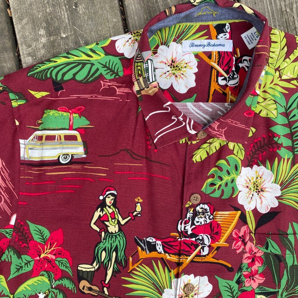 Tommy Bahama Vintage Tommy Bahama Short Sleeve Button Up Shirt Hula Hawa Size US XL / EU 56 / 4 - 5 Thumbnail