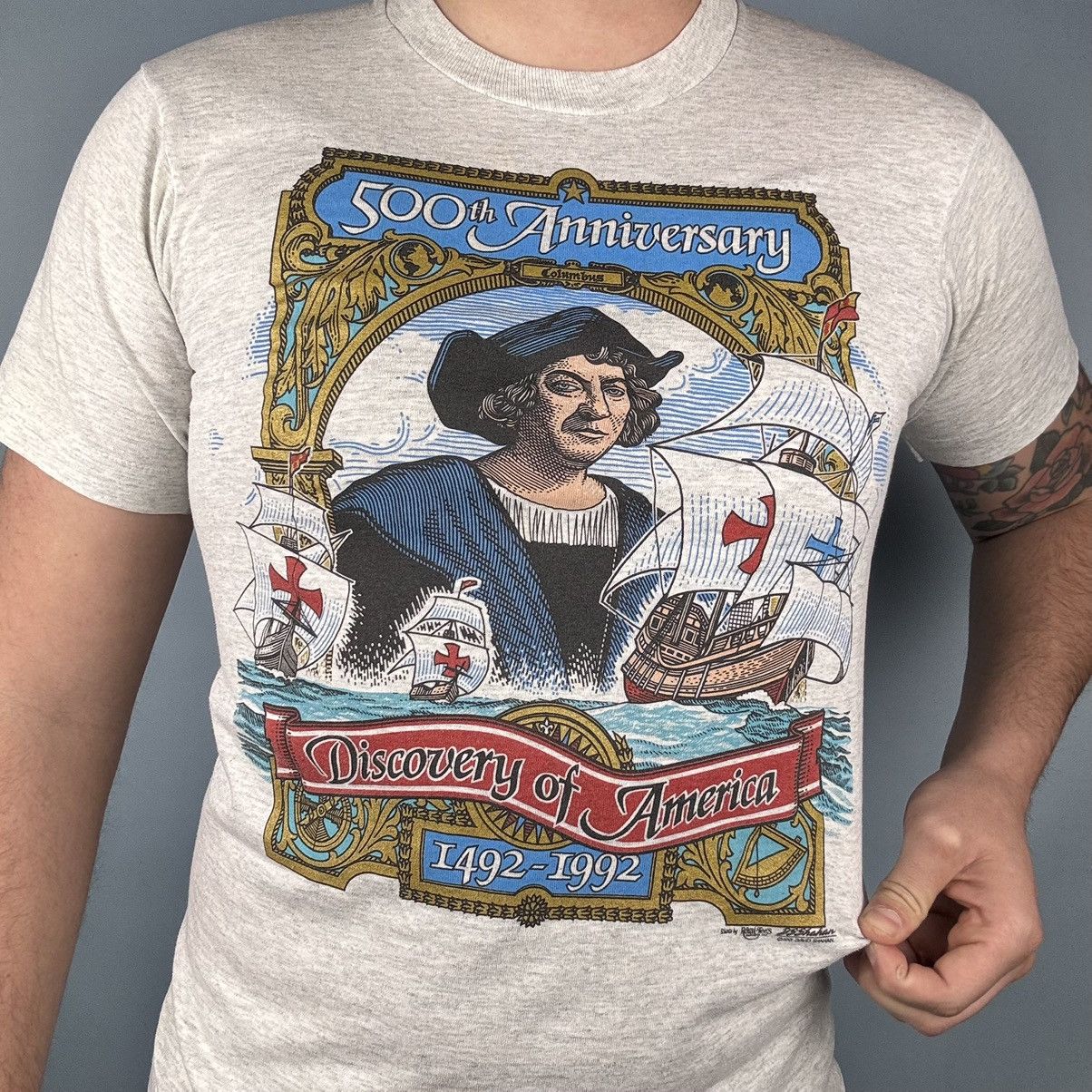 Other 1992 vintage Christopher Columbus tshirt Size US S / EU 44-46 / 1 - 2 Thumbnail
