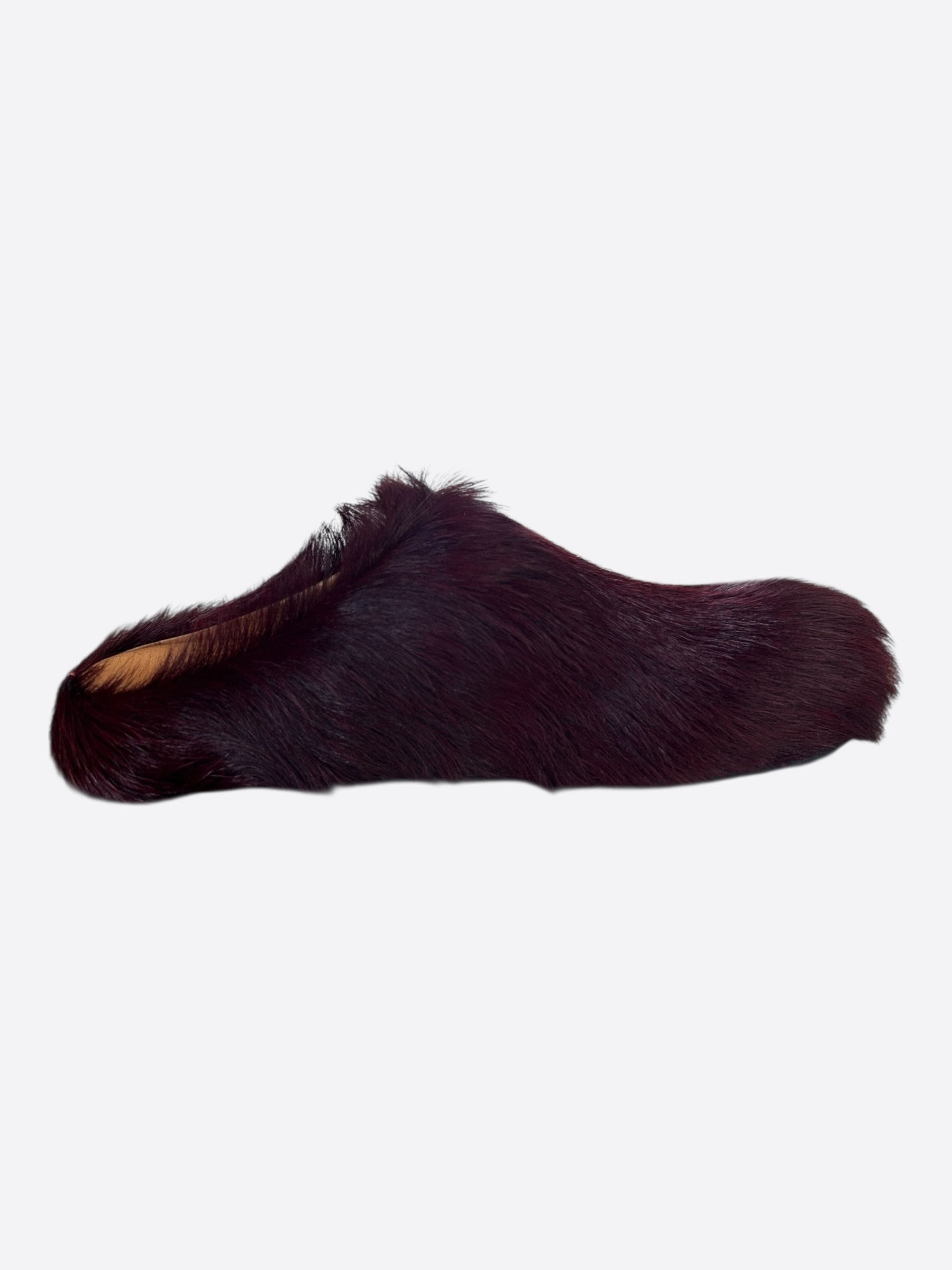 Marni Marni Burgundy Calfskin Fussbett Sabot Women's Slides Size US 7.5 / IT 37.5 - 5 Thumbnail