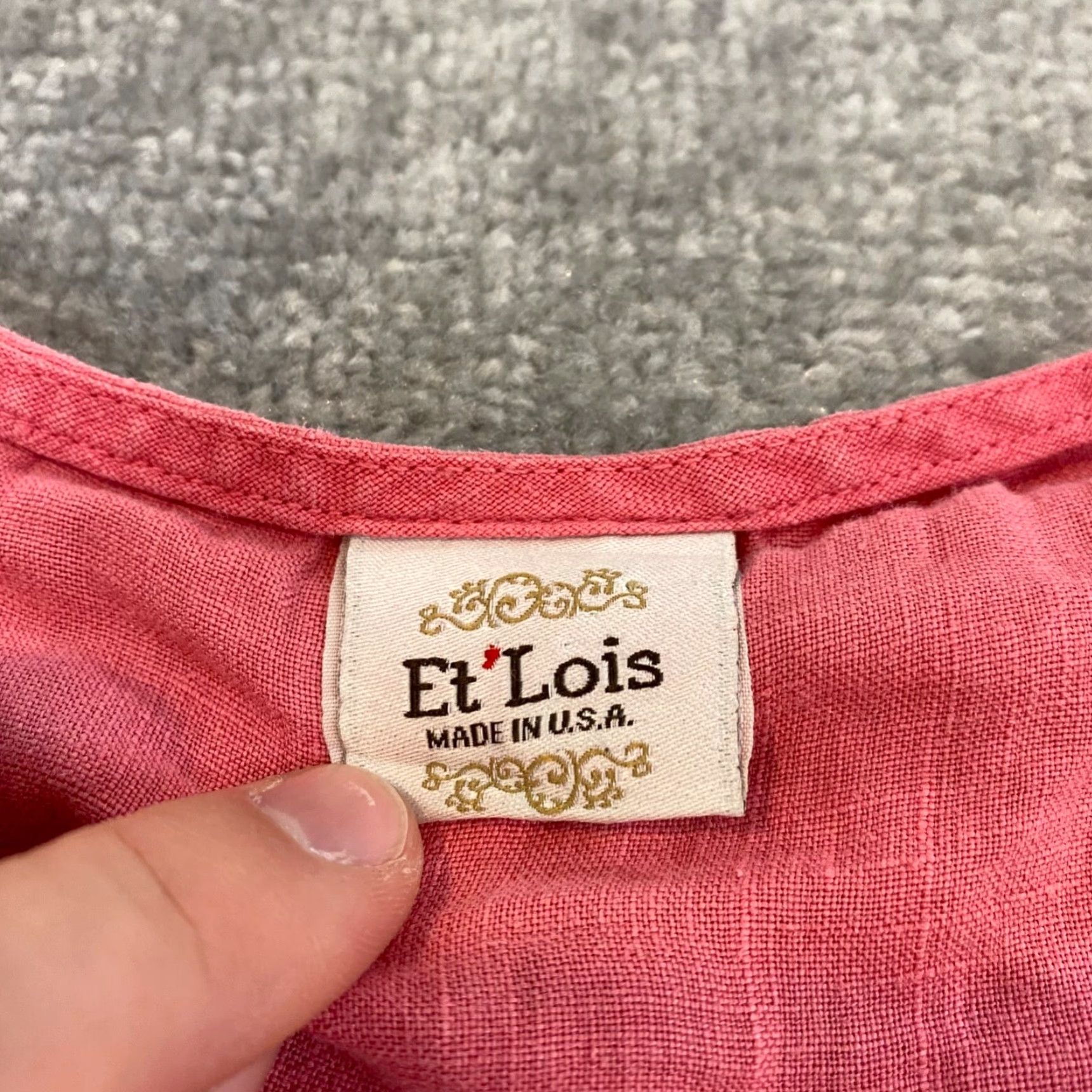 Pinko Et Lois Top Women Pink Blouse Shirt 3/4 Sleeve Linen Shirt Casual Women Small Pink 100% Linen Lagenlook Blouse Shirt Casual Size S / US 4 / IT 40 - 2 Thumbnail