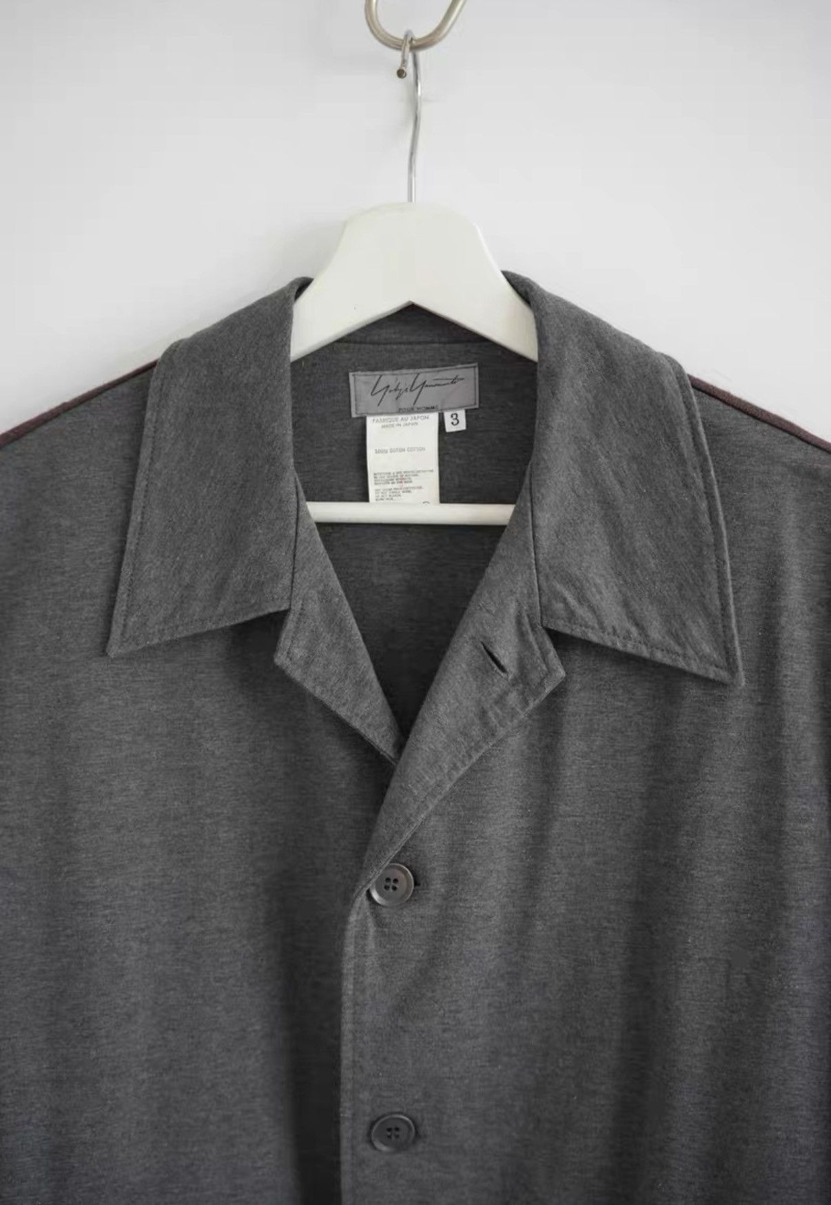 Yohji Yamamoto Yohji Yamamoto 01SS Grey Brown Panel Shirt K4 Size US L / EU 52-54 / 3 - 3 Thumbnail