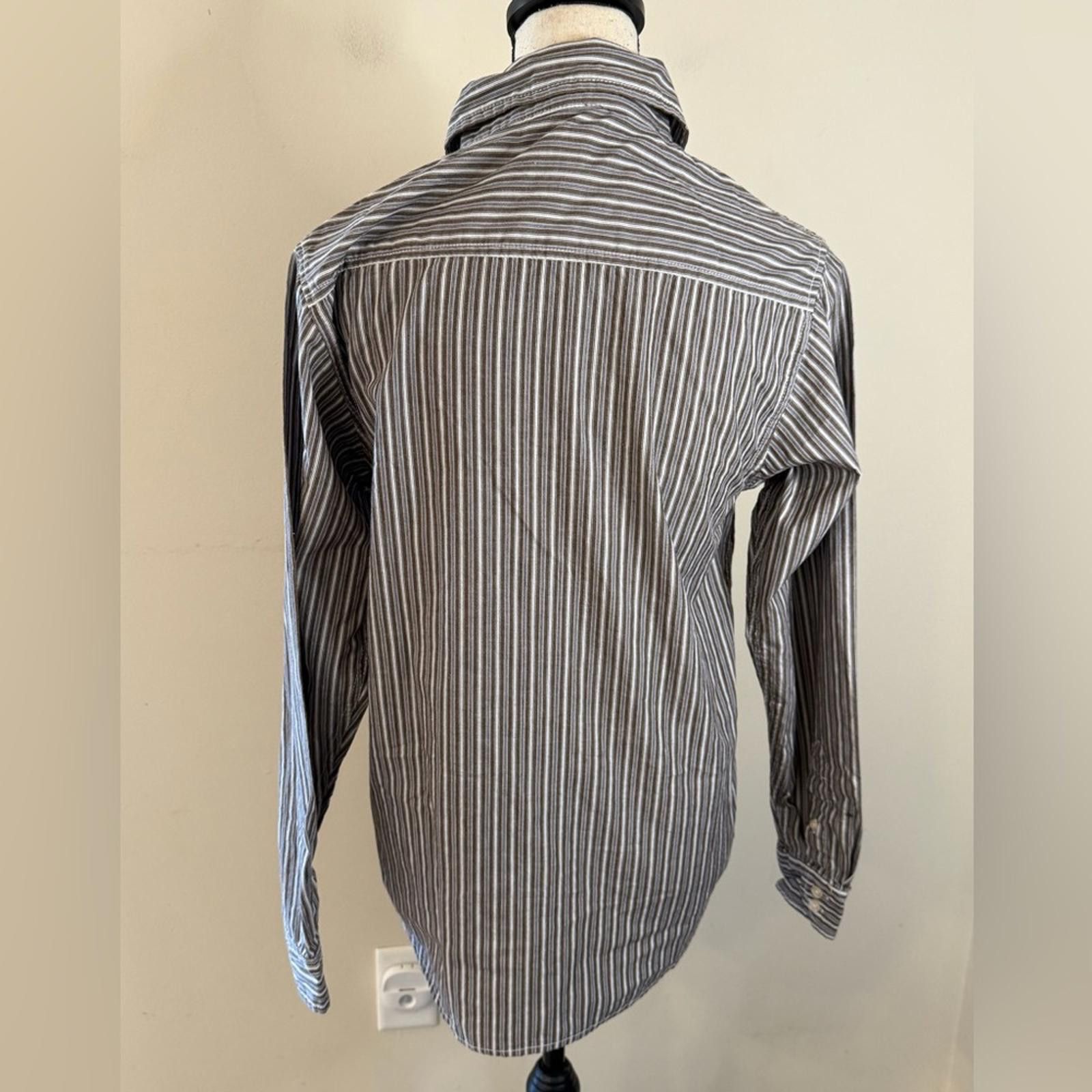 Other Red Camel cotton striped button up neutral colors pocket LG Size L / US 10 / IT 46 - 2 Thumbnail