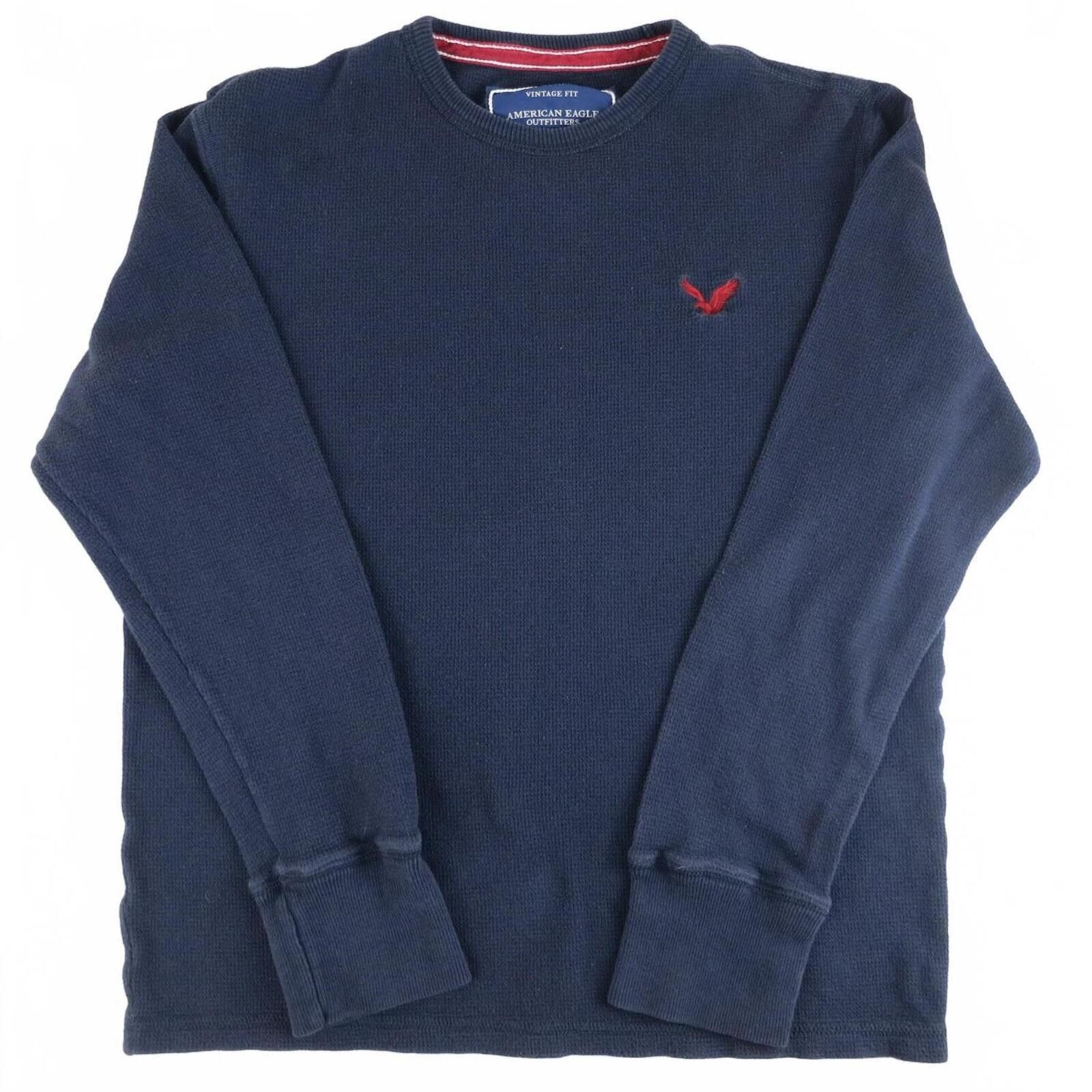 American Eagle Outfitters American Eagle Navy Blue Waffle Knit Long Sleeve Shirt Sz M Size US M / EU 48-50 / 2 - 1 Thumbnail