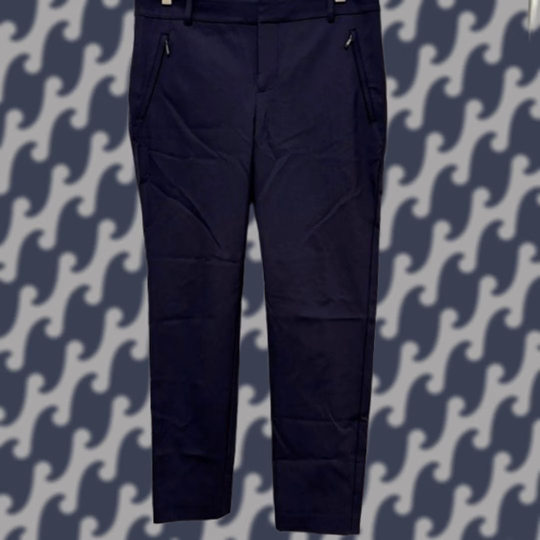 Lord & Taylor LORD & TAYLOR Navy Blue Flat Front Zip Pocket Ankle Pants Size 10 Size 32" / US 10 / IT 46 - 1 Thumbnail