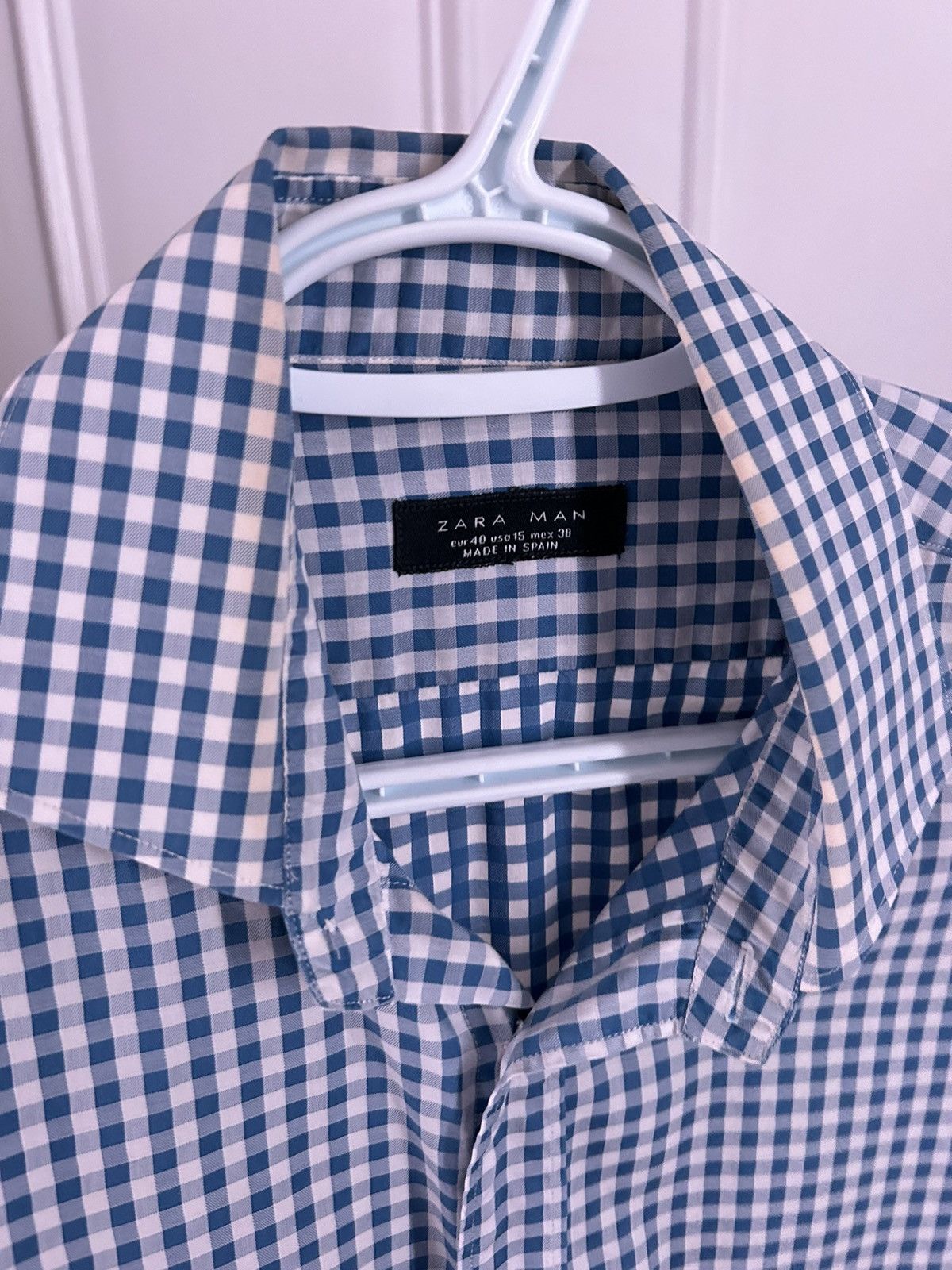 Zara Zara blue checkered dress shirt Size US L / EU 52-54 / 3 - 3 Thumbnail