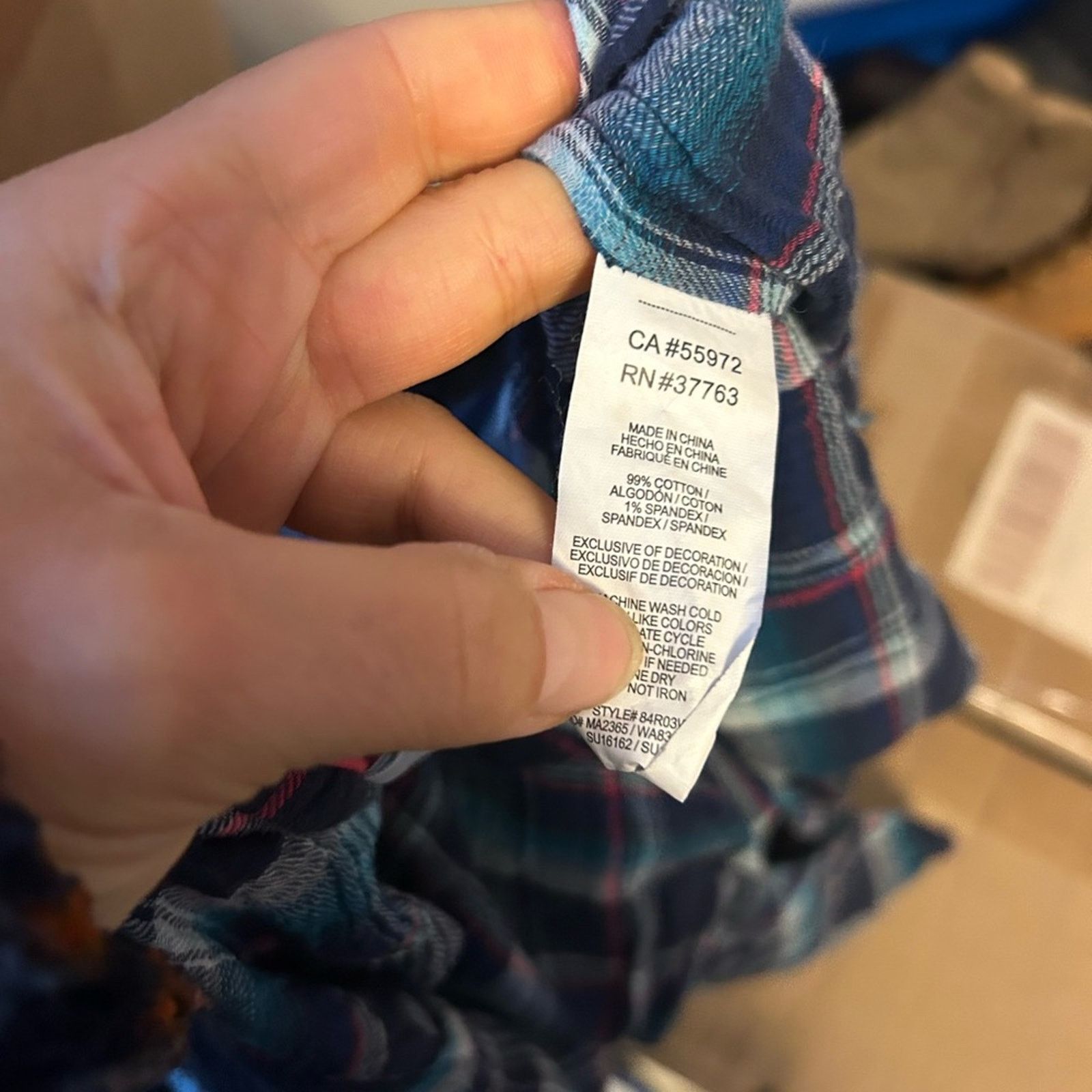 Other C&C California Blue Plaid Gauze Cotton Popover Top Size XS / US 0-2 / IT 36-38 - 3 Thumbnail