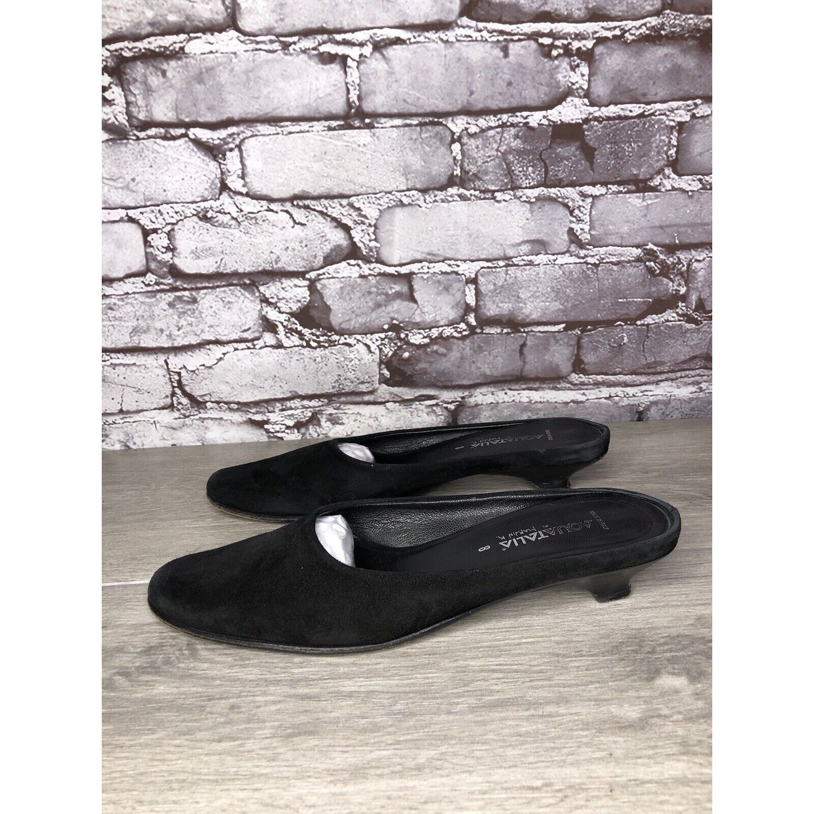 Aquatalia Aquatalia Black Suede Leather Low Heel Closed Mules Shoes Wo Size US 8 / IT 38 - 13 Thumbnail