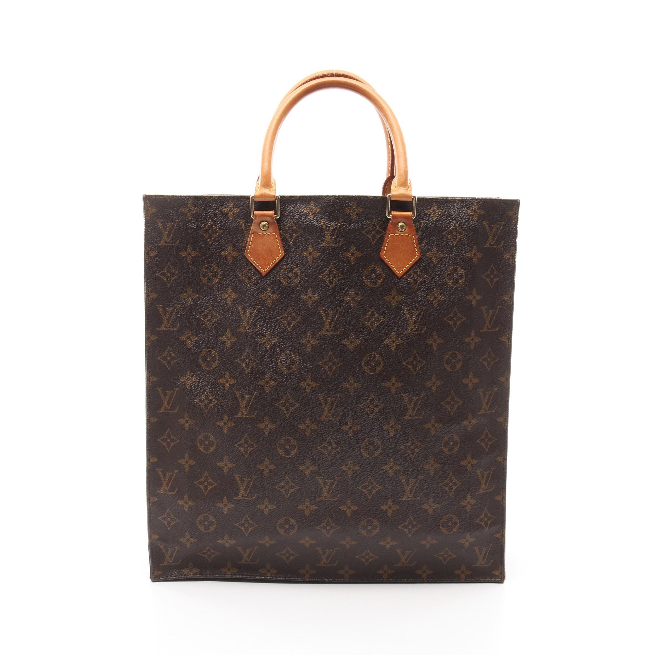 Louis Vuitton Louis Vuitton Sac Plat Monogram Handbag Tote Bag Leather Brown Size ONE SIZE - 1 Thumbnail