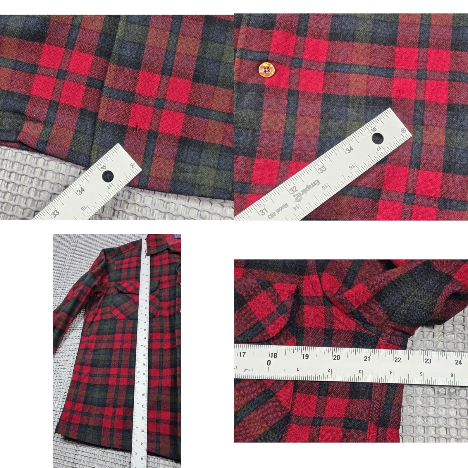 Pendleton VTG Pendleton Board Shirt Plaid Wool Flap Pockets Loop Collar Men's M Camp Shirt Size US M / EU 48-50 / 2 - 9 Thumbnail