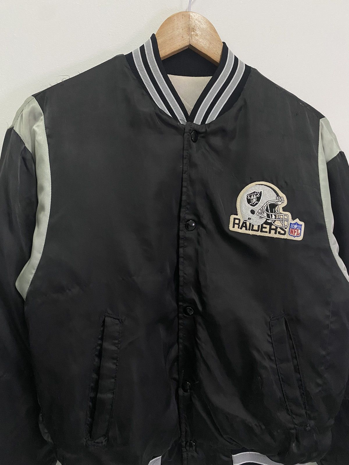 NFL Vintage Oakland Raiders Chalk Line Bomber Satin Size US S / EU 44-46 / 1 - 3 Thumbnail