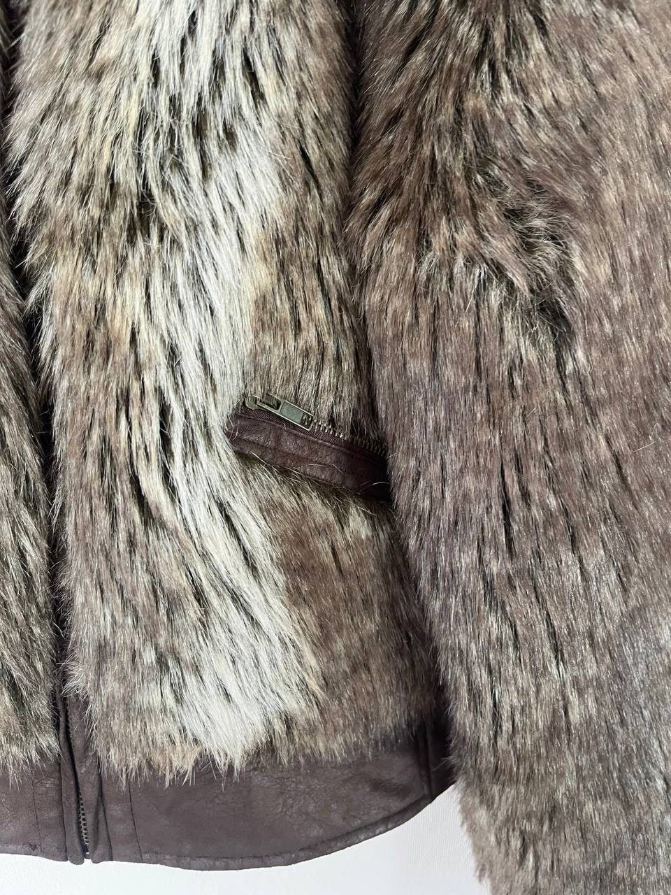 Miss Sixty Miss Sixty Brown Faux Fur Trim Collared Zip Jacket Women Size M / US 6-8 / IT 42-44 - 3 Thumbnail