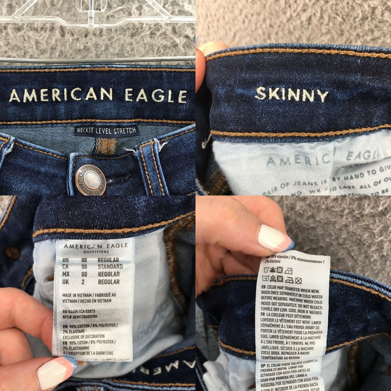 American Eagle Outfitters American Eagle Outfitters Skinny Jeans Womens 00R Blue Dark Wash Denim Zip Jeans Womens Blues Skinny 00R Regular Mens? Size 24" / US 00 / IT 34 - 10 Thumbnail