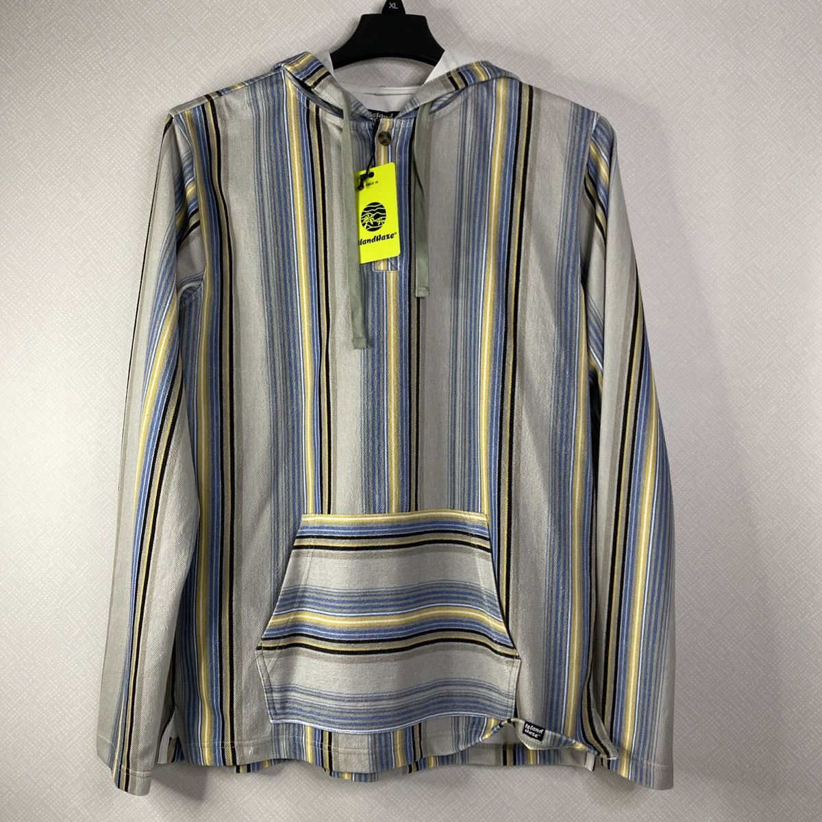 Other Island Haze Striped Mens Hoodie Beachy Gray Blue Sz M, NWT Size US S / EU 44-46 / 1 - 1 Thumbnail