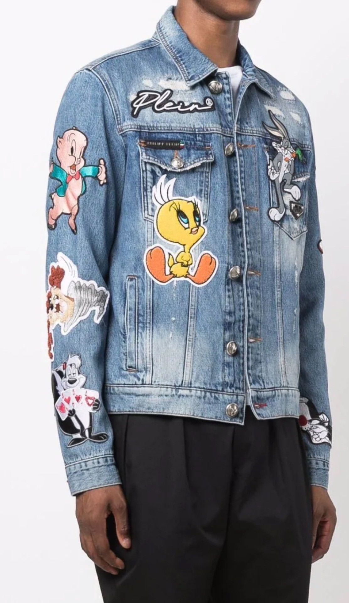 Philipp Plein Philipp Plein Looney Tunes Disney Denim Jacket Size US M / EU 48-50 / 2 - 2 Thumbnail