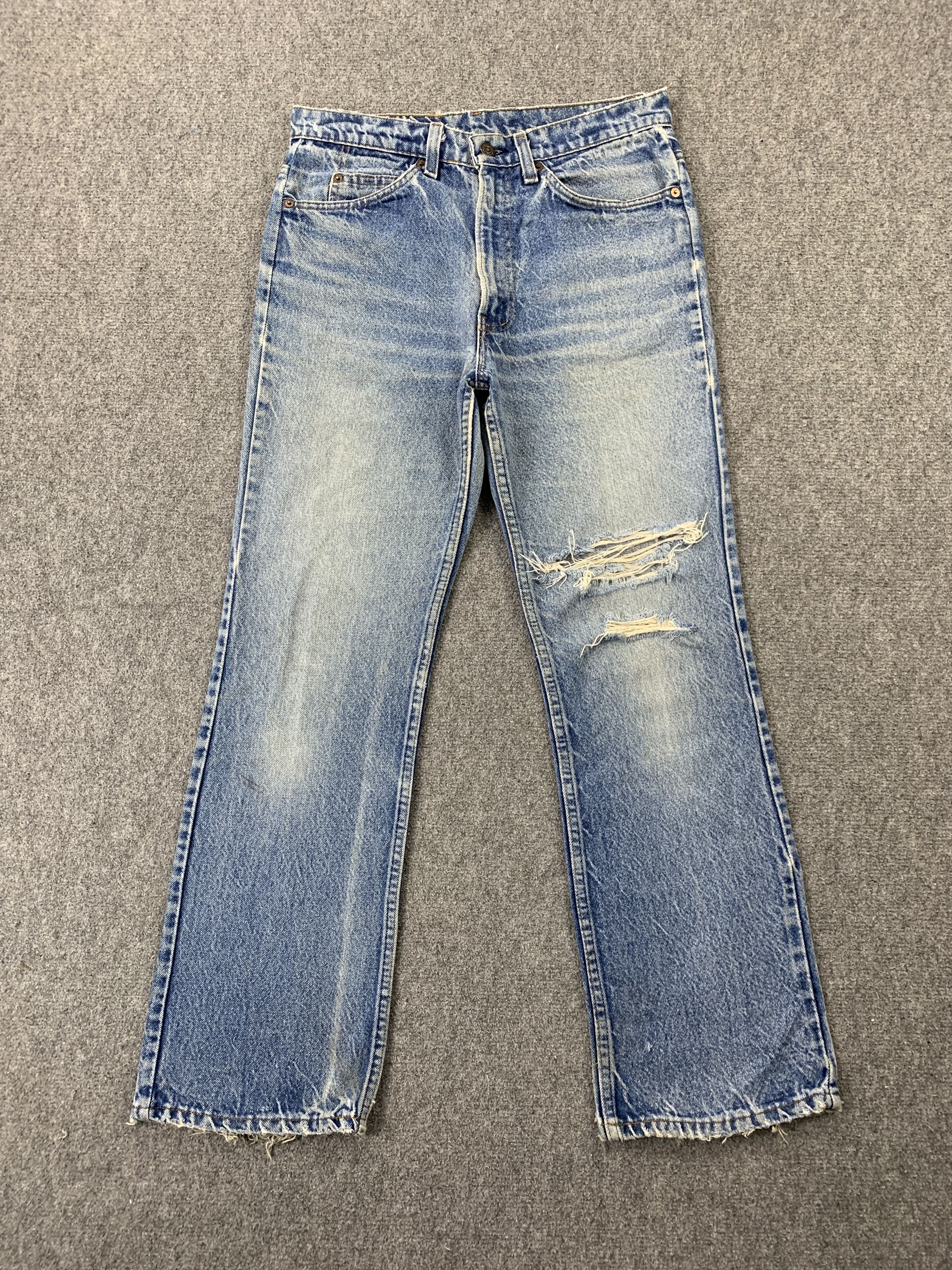 Image of 80's Levis 517 Orange Tab Flared Bootcut Jeans in Blue Denim, Men's (Size 31)