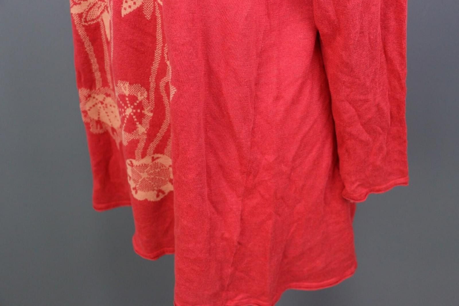 Designer Gudrun Sjoden Red Floral Midi Tunic Sweater Dress Size M Size M / US 6-8 / IT 42-44 - 11 Thumbnail