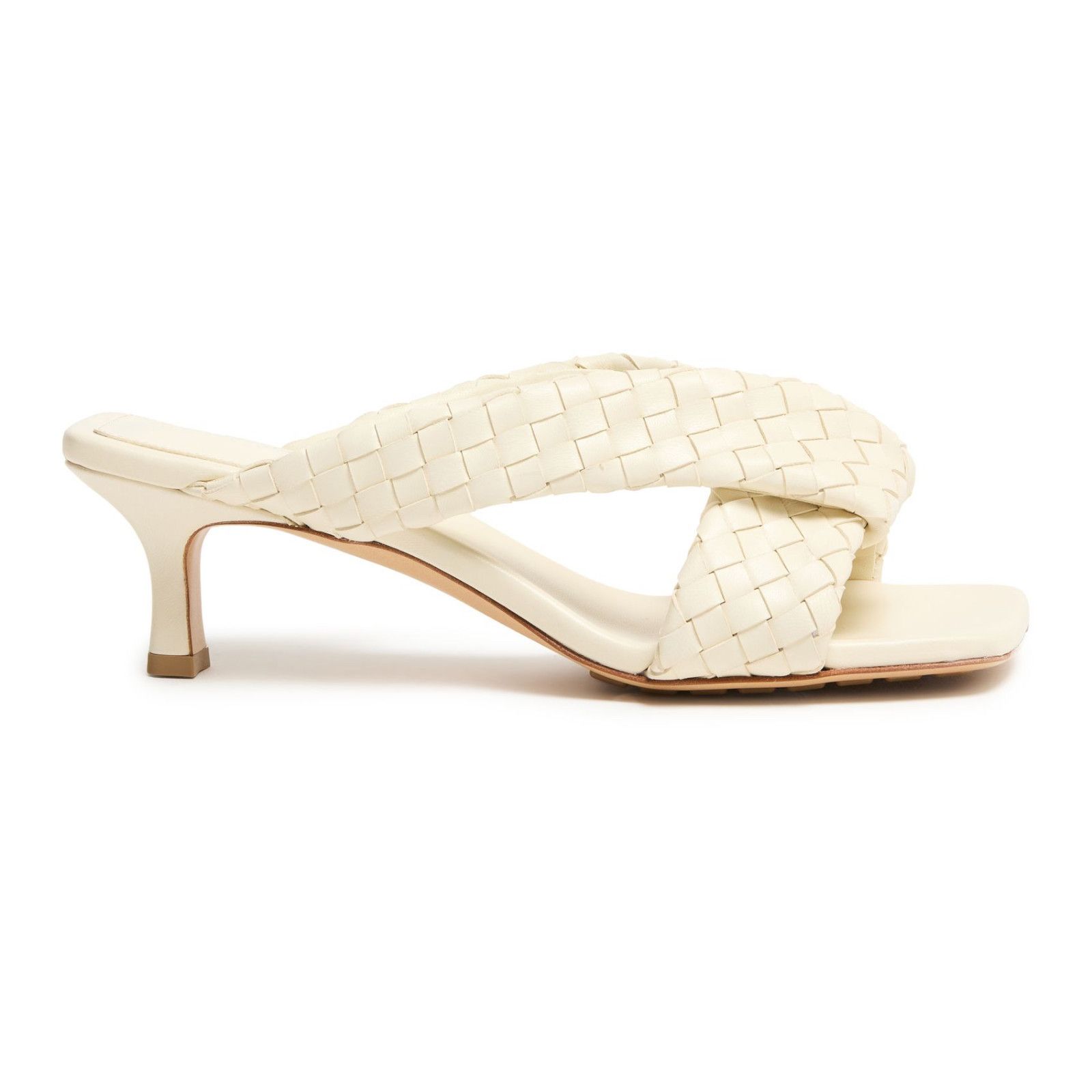 BOTTEGA VENETA Riva 50mm White Mules New & Authentic (Women'